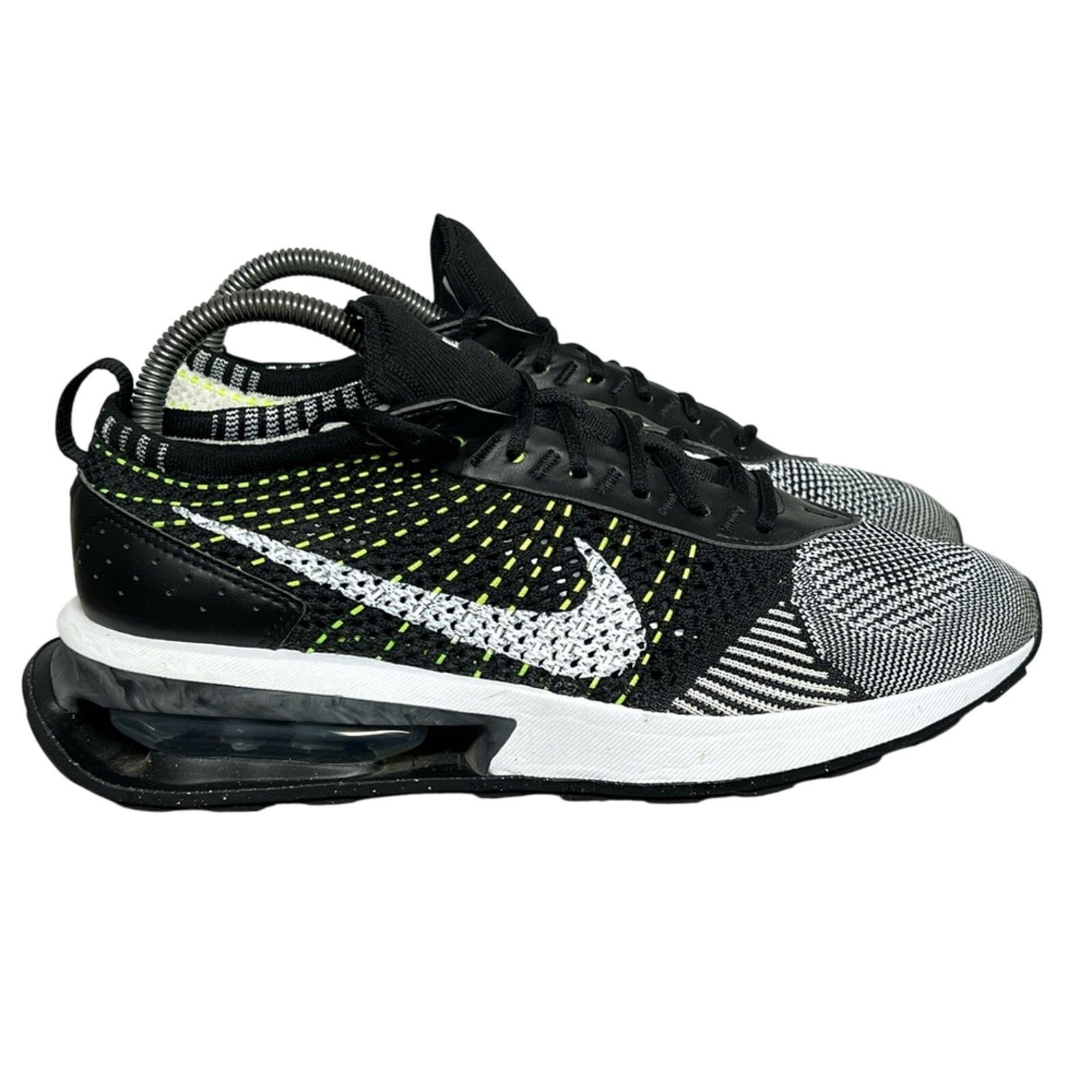 Nike Nike Air Max Flyknit Racer Running Womens Black White Volt Size US 8.5 / IT 38.5 - 2 Thumbnail