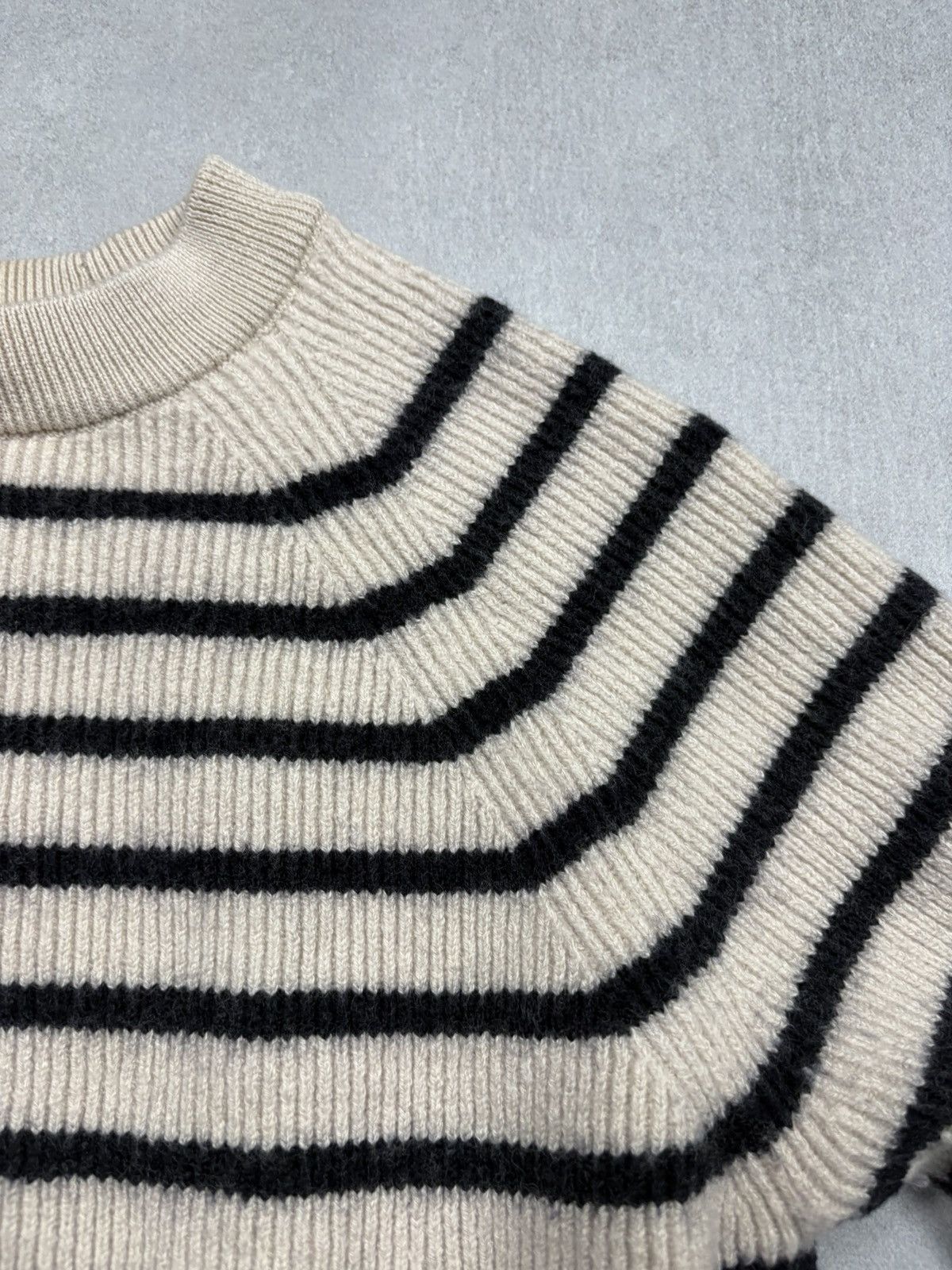Sezane Sezane La Maille Striped Merino Wool Knit Sweater Button M Size M / US 6-8 / IT 42-44 - 5 Thumbnail