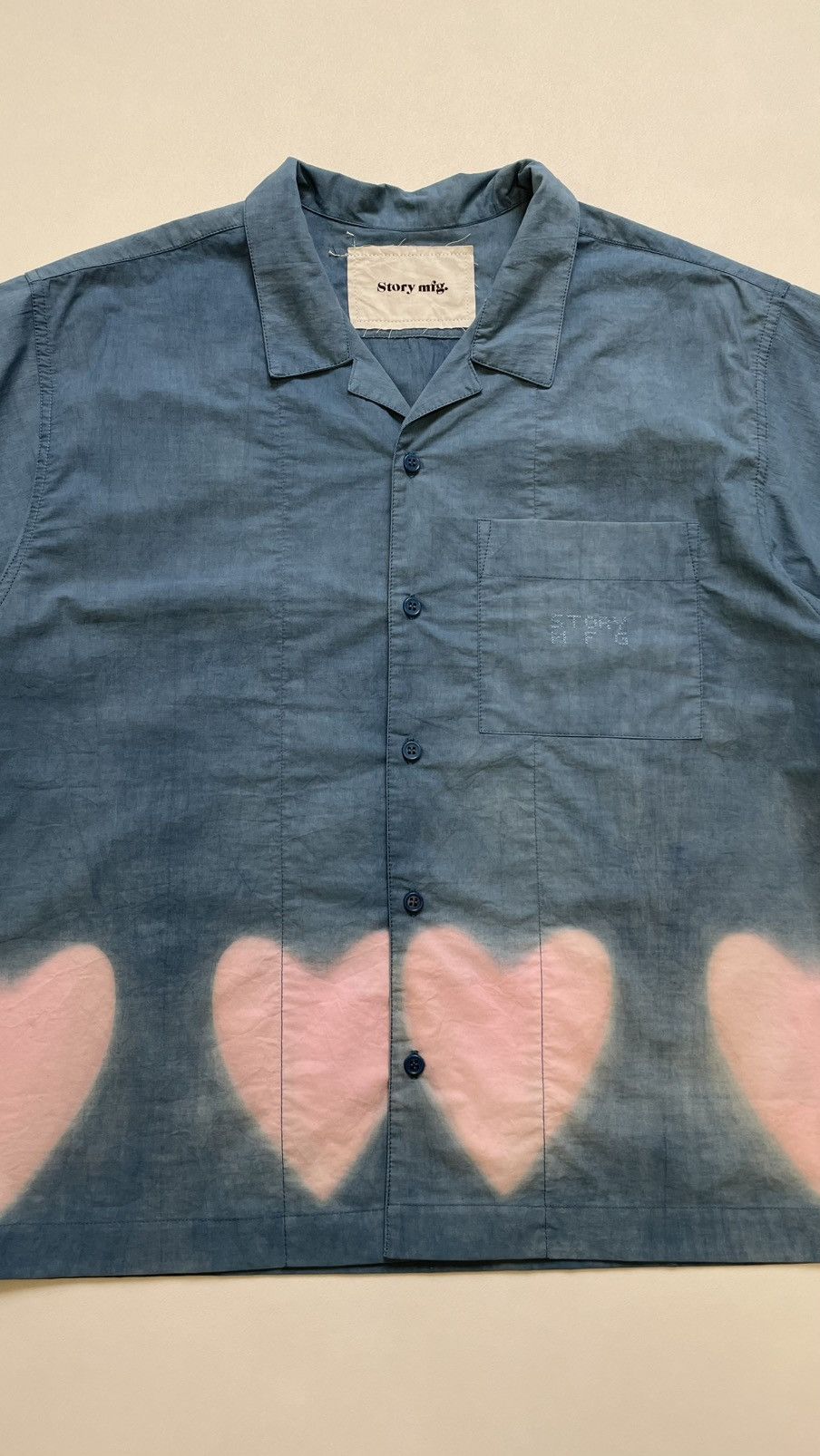 Story Mfg. ‘Heart Clamp’ Blue/Pink Tie Dye Shirt Size US M / EU 48-50 / 2 - 5 Thumbnail