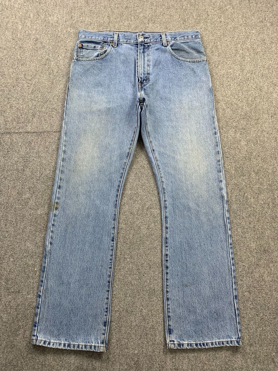 image of Levis 517 Flared Hippie Bootcut Jeans in Blue Denim, Men's (Size 34)
