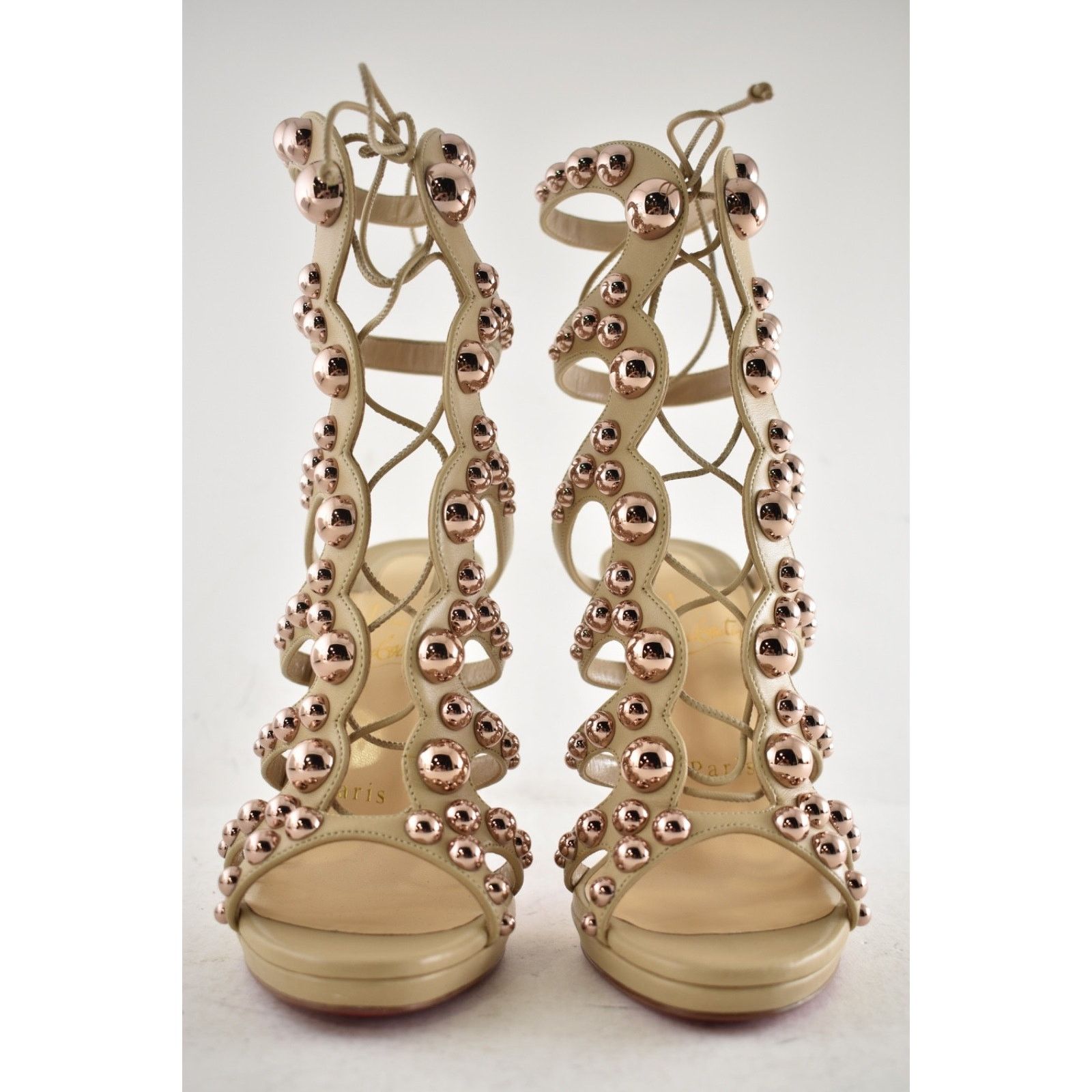 Christian Louboutin Christian Louboutin Amazoubille Nude Beige Lace Up Sandal 35 Size US 5 / IT 35 - 10 Thumbnail