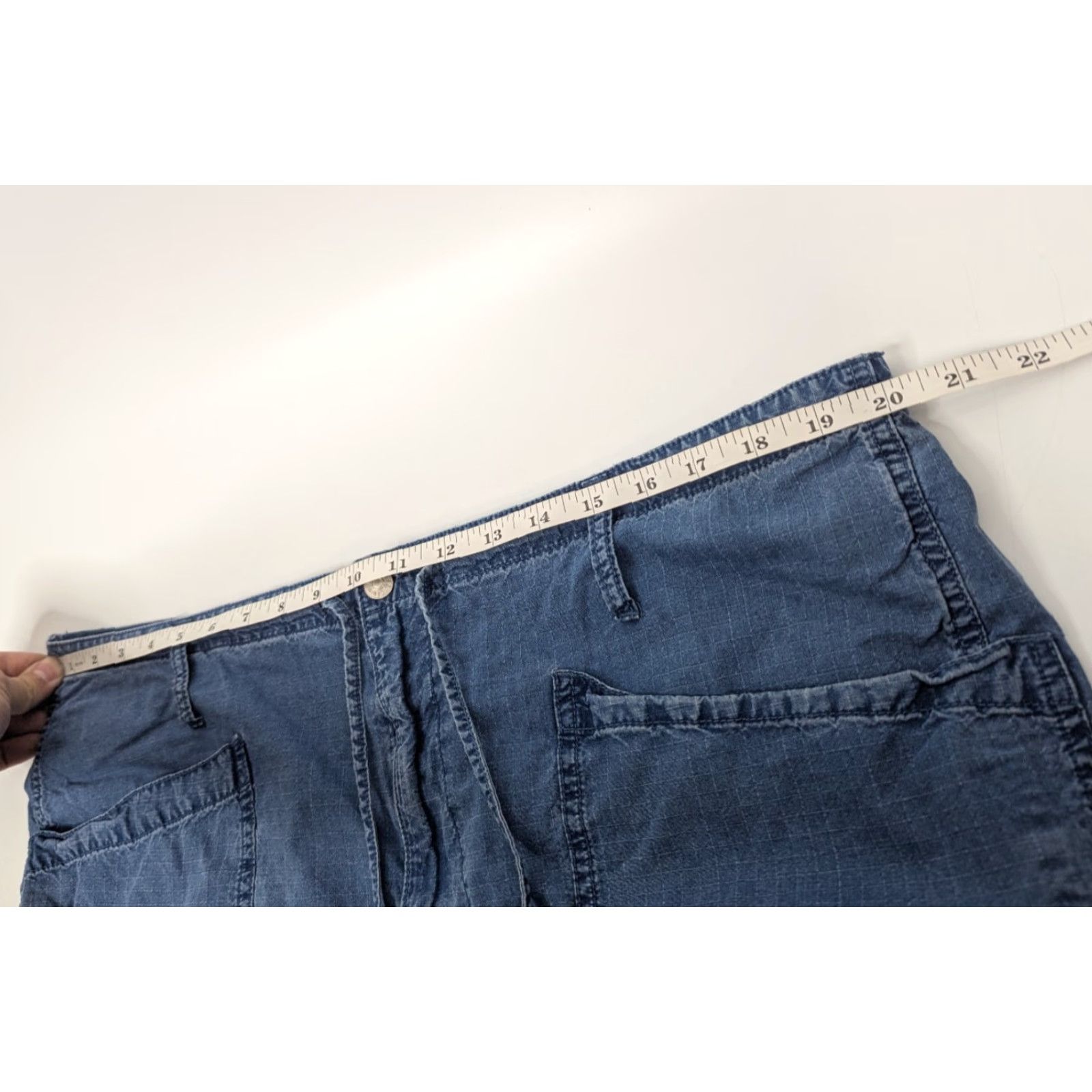 Madewell VINTAGE Madewell Indigo Blue Ripstop Cotton Drawstring Cargo Pants NA151 33 Women Pants Cargo Blue 33 Mens? Size 24" / US 00 / IT 34 - 7 Thumbnail