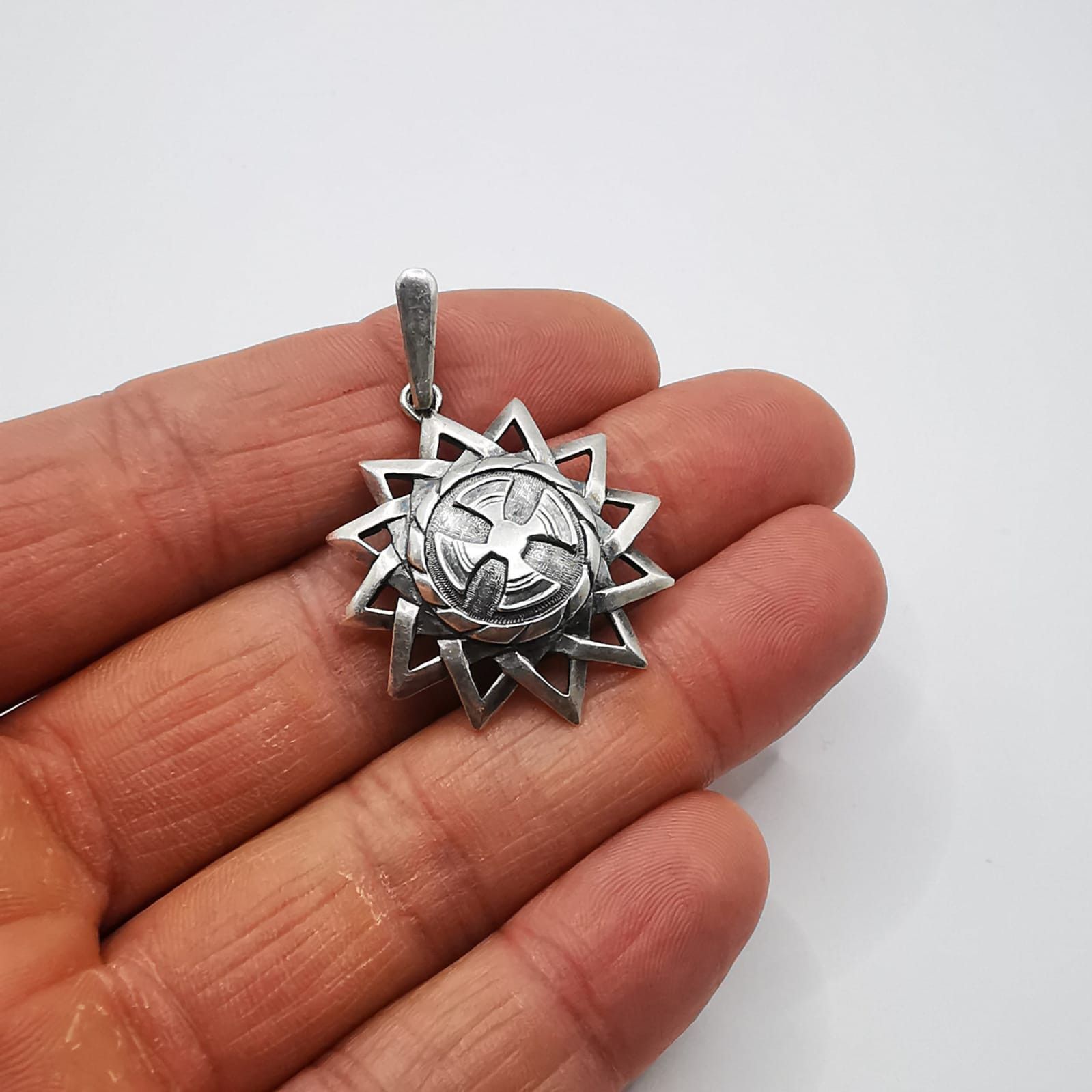 Sterling Silver Vintage Pendant Star 925 Sterling Silver Jewelry, Handmade Size ONE SIZE - 4 Thumbnail