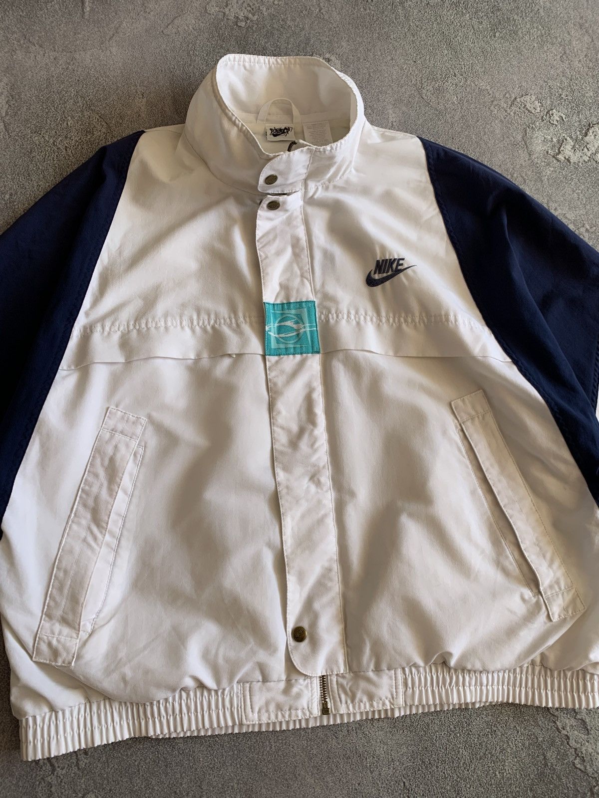 Vintage Nike Challenge Court Zip Jacket Men L White Navy Windbreaker Size US L / EU 52-54 / 3 - 3 Thumbnail