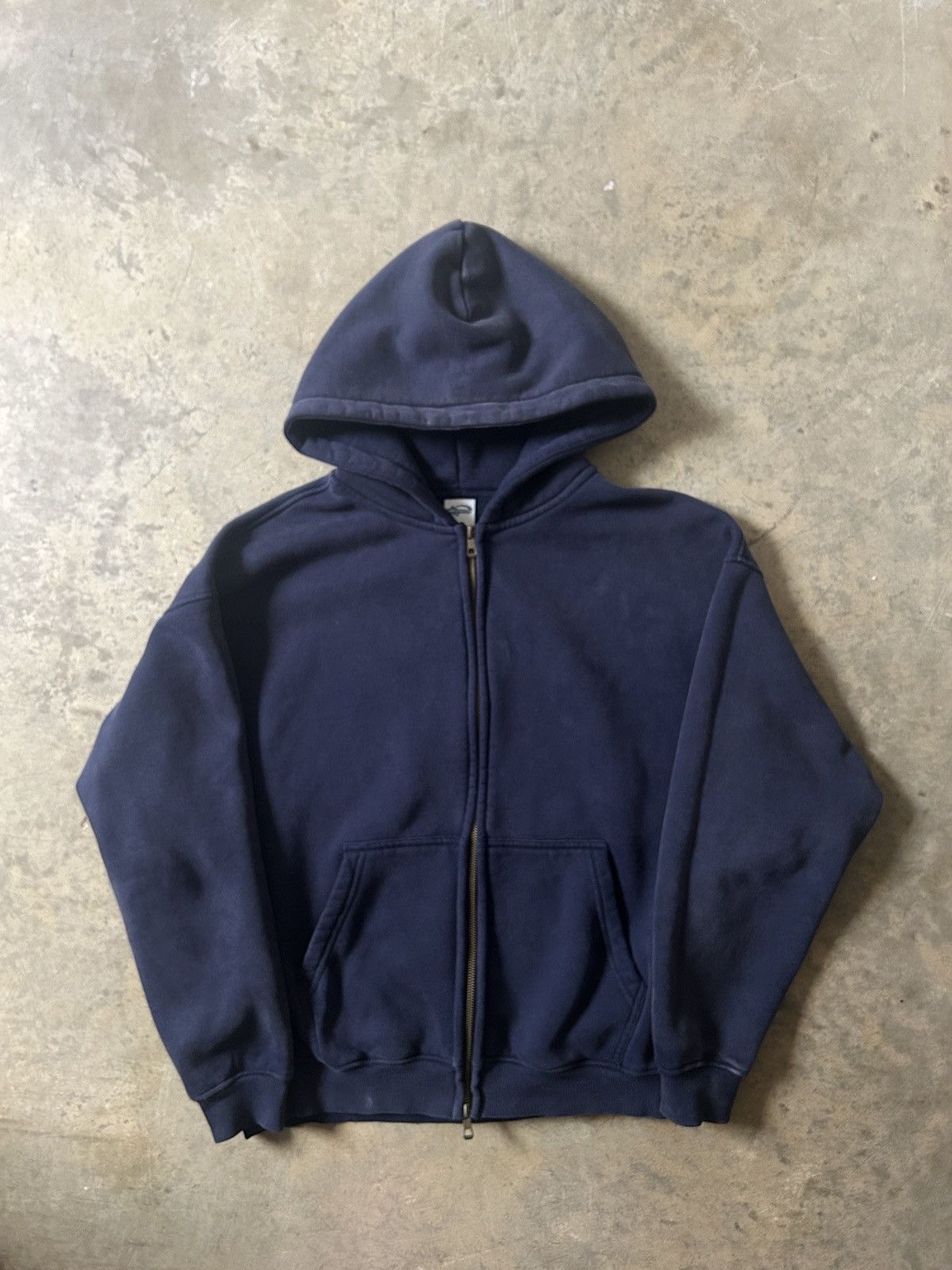 Vintage Vintage Navy Heavyweight Zip Up Hoodie — Blank Essentials Size US S / EU 44-46 / 1 - 1 Thumbnail