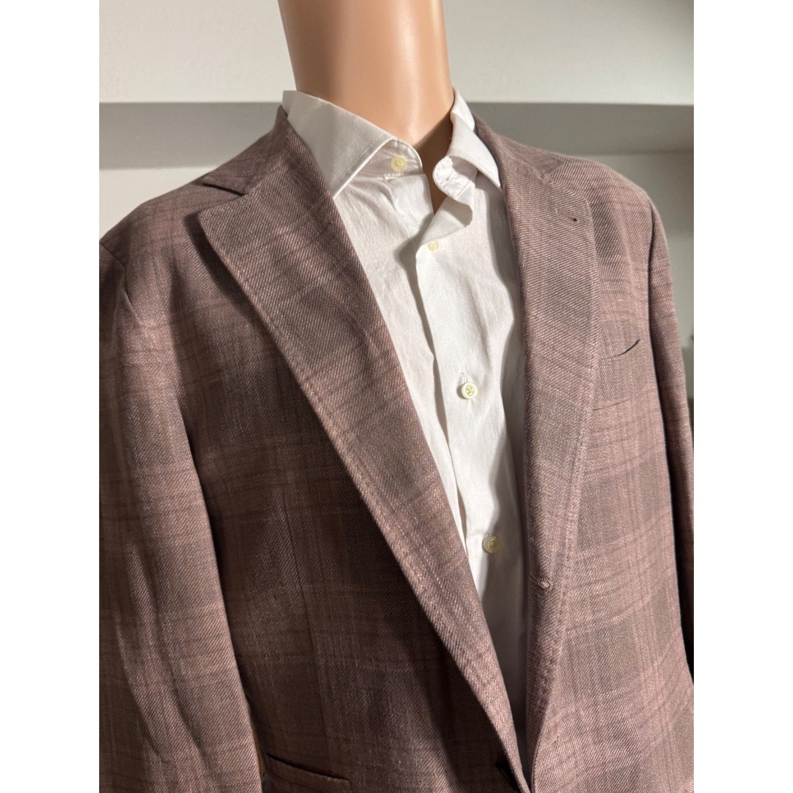 Brunello Cucinelli Brunello Cucinelli Peach/Brown Wool Linen silk Blazer 38R Size 38R - 4 Thumbnail