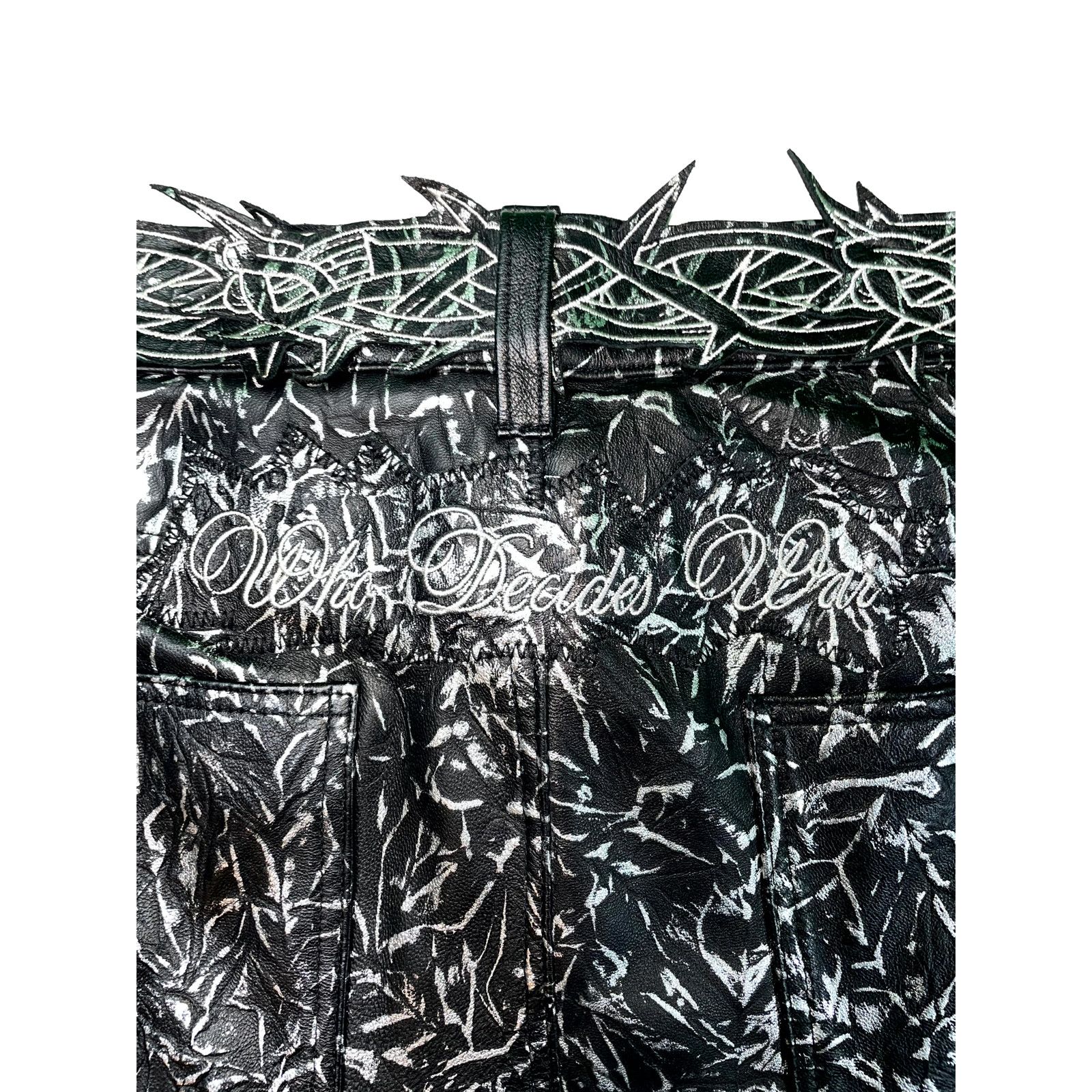 Who Decides War WDW Leather Black & Pure Silver Pants Size US 34 / EU 50 - 3 Thumbnail