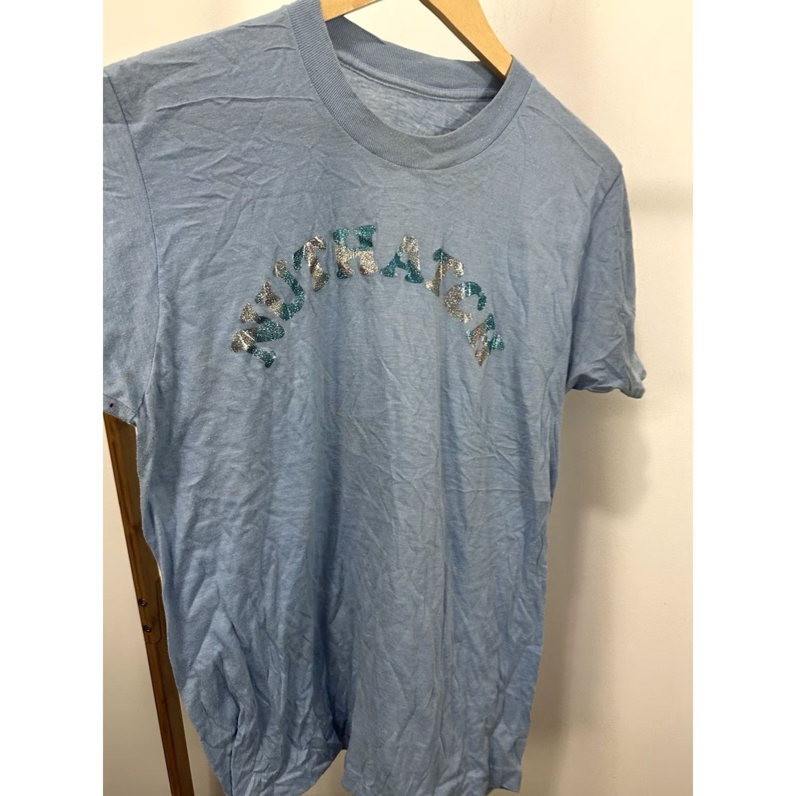 Vintage VTG 70s Nuthatch Paper Thin Burnout Worn Blue Sh T-Shirt Size L Mens Size US L / EU 52-54 / 3 - 3 Thumbnail