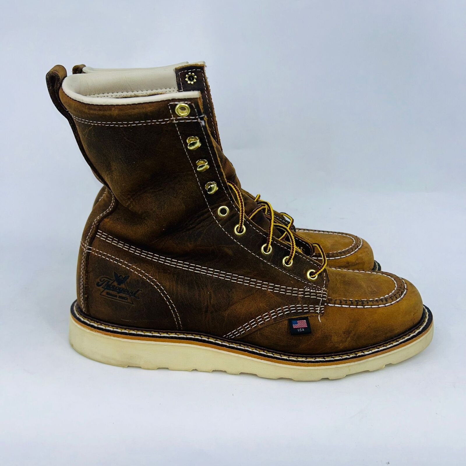 Thorogood THOROGOOD MENS 8" WEDGE SOLE MOC WORK BOOTS SIZE 11.5D Size US 11.5 / EU 44-45 - 1 Thumbnail