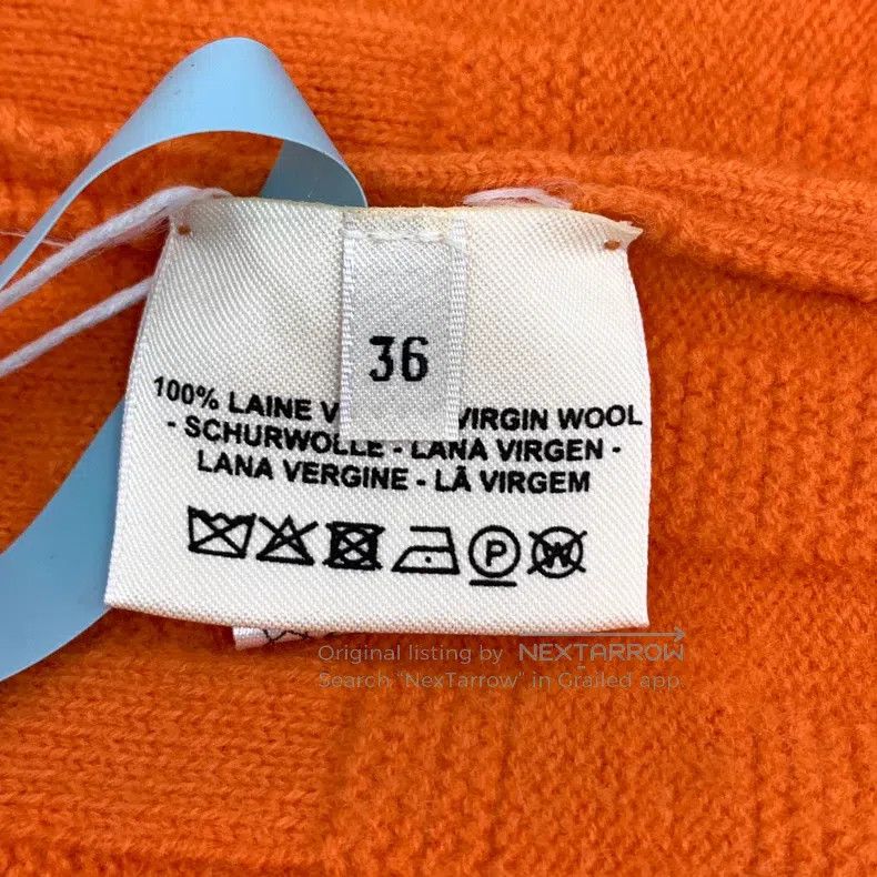 Hermes Hermes Orange Pig Nose Jacquard Full Print Wool V-neck Lon Size XS / US 0-2 / IT 36-38 - 8 Thumbnail