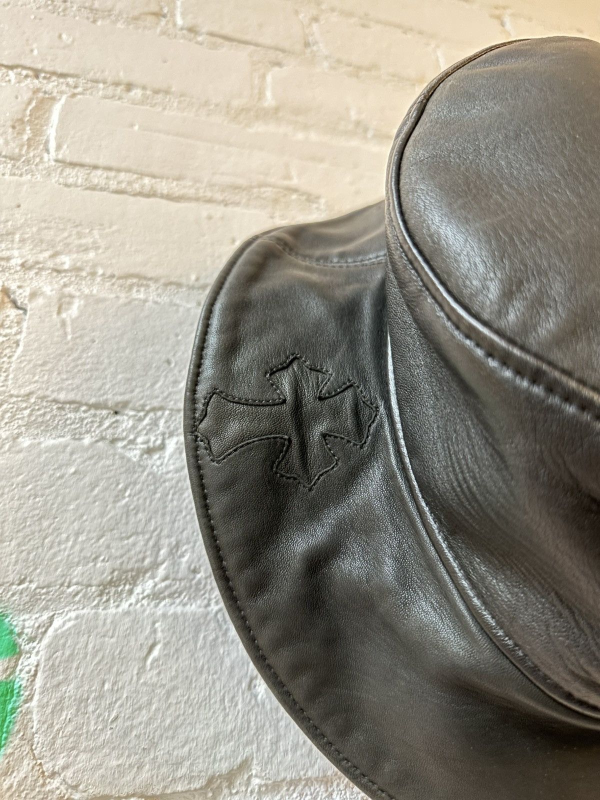Chrome Hearts CHROME HEARTS PATCHED LEATHER BUCKET HAT Size ONE SIZE - 3 Thumbnail