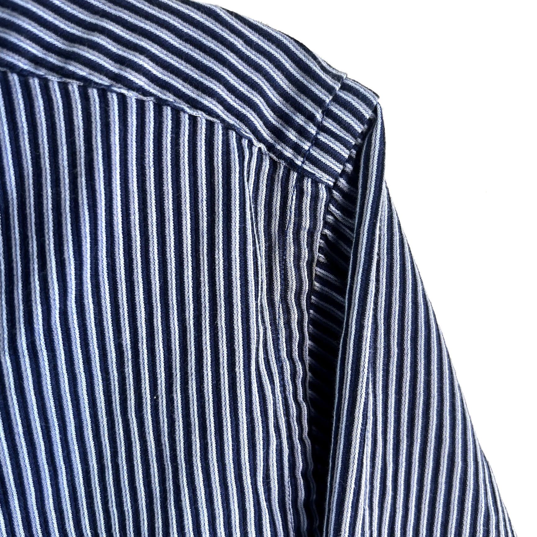 Vintage PARC 81 Striped Button-Up Shirt Slim Fit Men’s Size 16 Blue Casual Dress Size US L / EU 52-54 / 3 - 2 Thumbnail