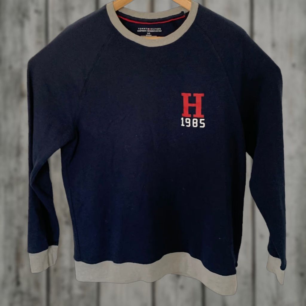 Tommy Hilfiger Tommy Hilfiger Sweatshirt Mens Large Blue Crew Neck Knit Pullover Size US L / EU 52-54 / 3 - 1 Thumbnail