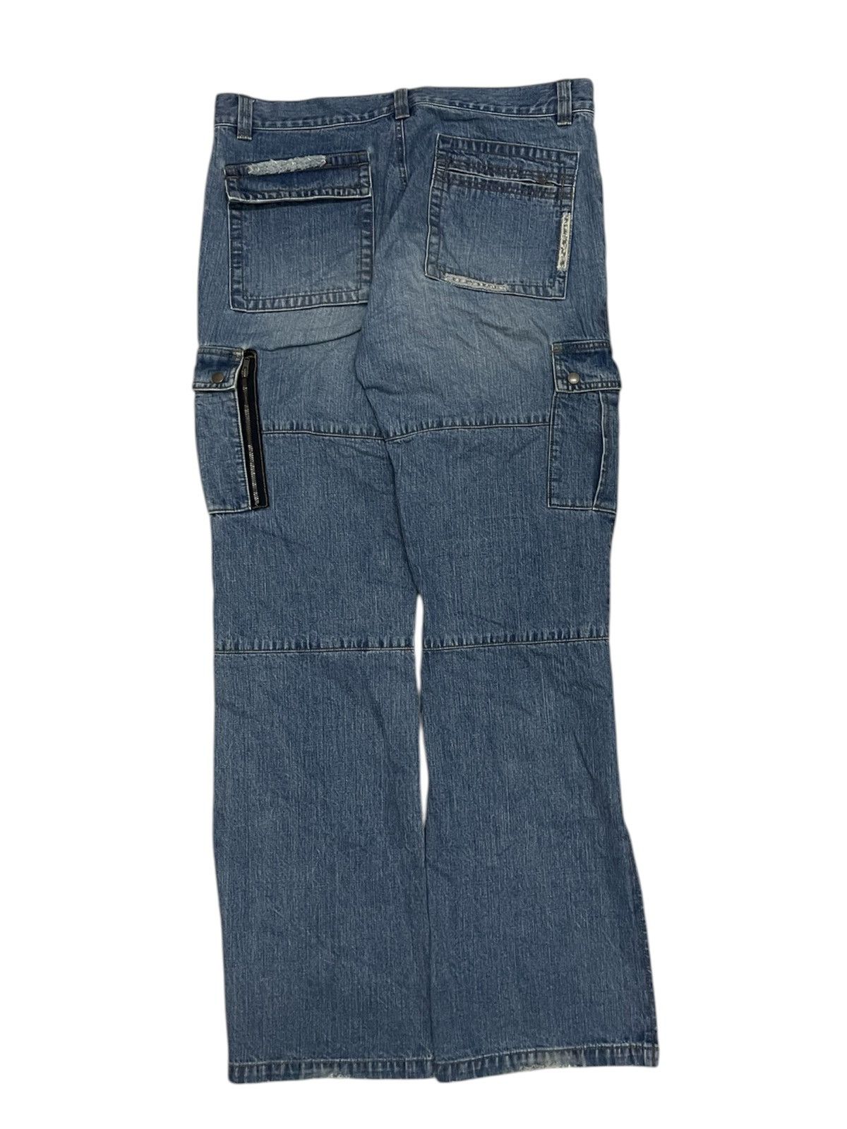 Issey Miyake RARE Tsumori Chisato Tactical Cargo Flared Patchwork Jeans Size US 35 - 2 Thumbnail