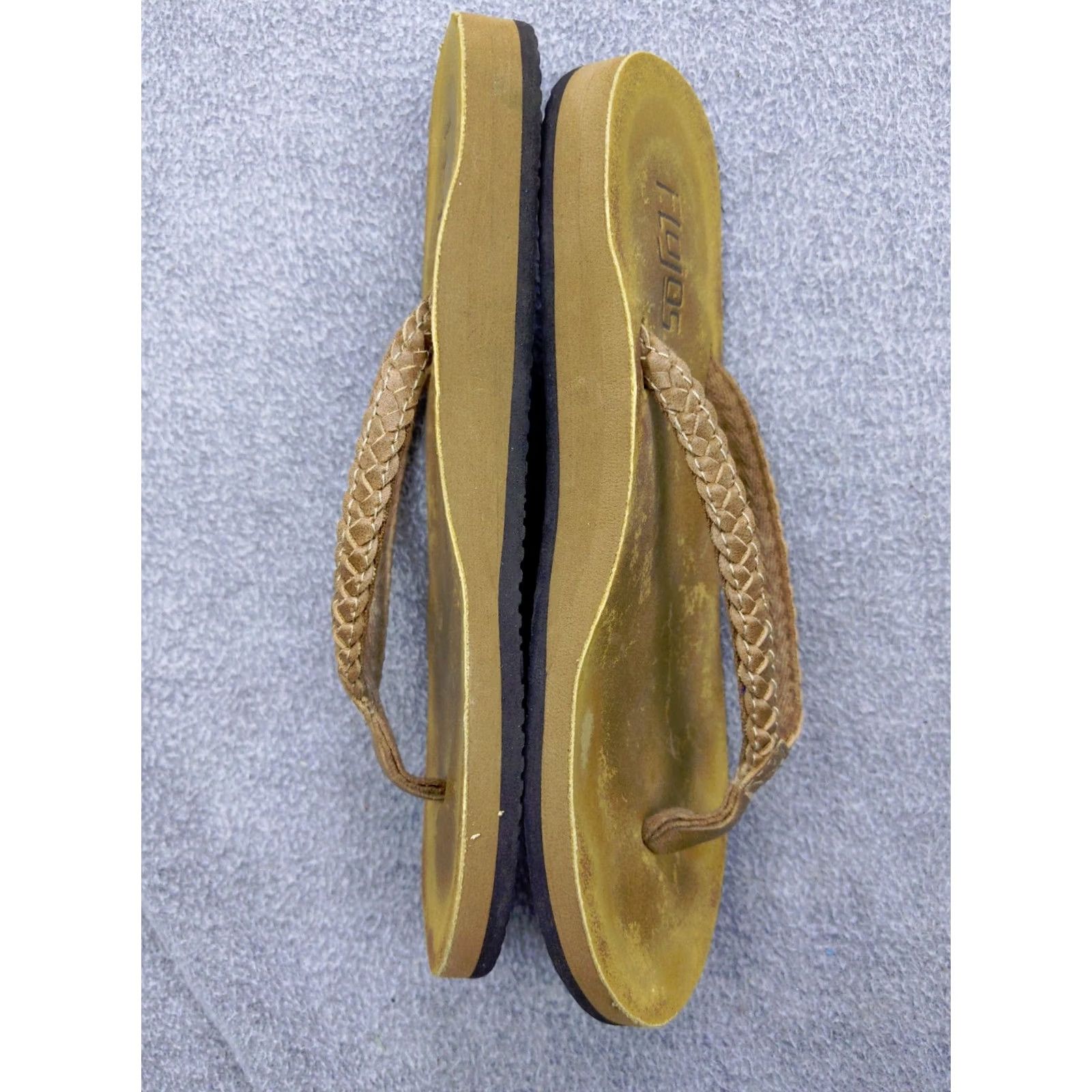 Vintage Flojos Sky Womens 4.5 35 Tan Braided Woven Flip Flops Casual Beach Sandals Size US 5 / IT 35 - 6 Thumbnail