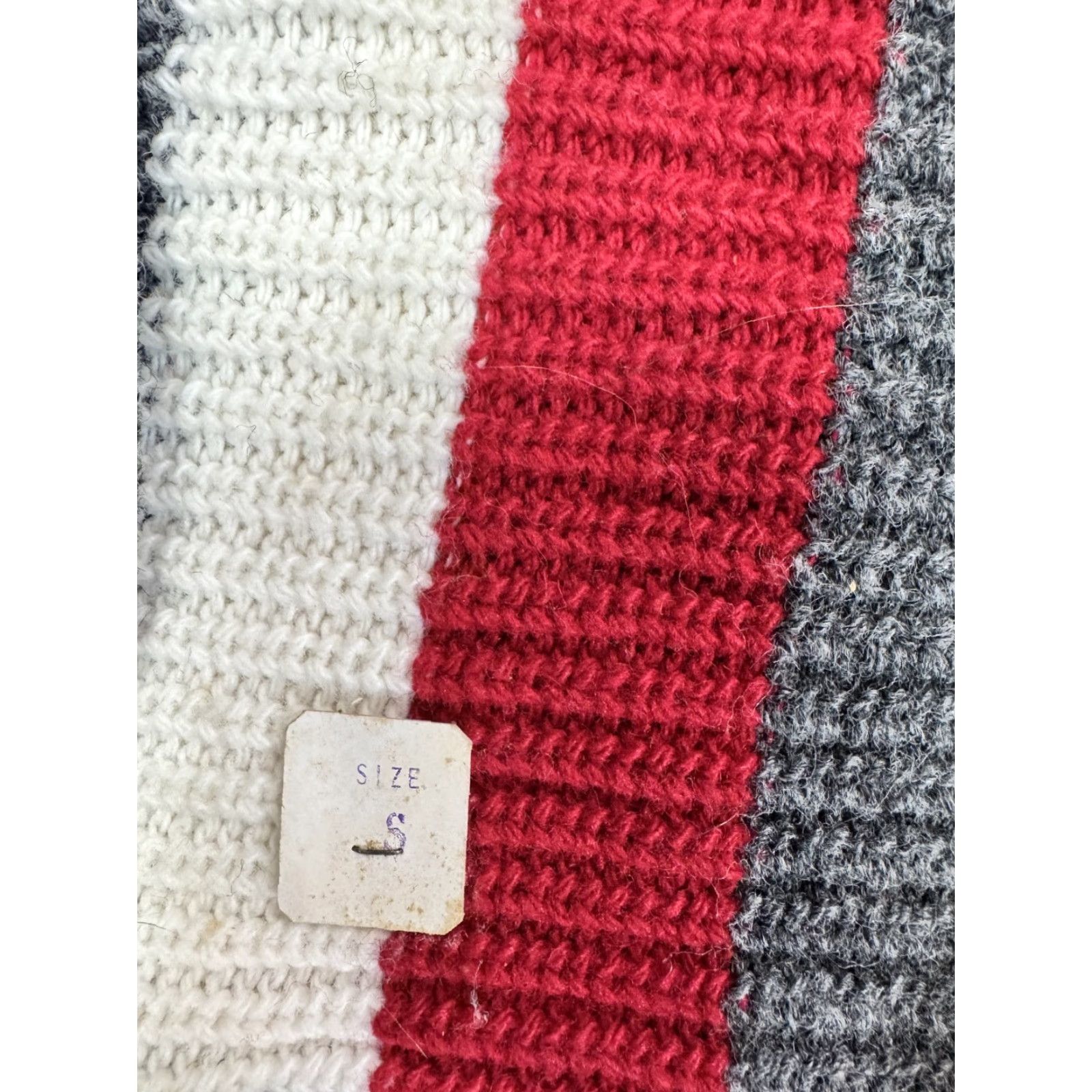 Vintage VINTAGE Orlon Cardigan Shirt Women's S Gray Red White Striped 1960s 1950s Vintage Casual Everyday Party/Cocktail 100 Orlon Acrylic Size S / US 4 / IT 40 - 5 Thumbnail