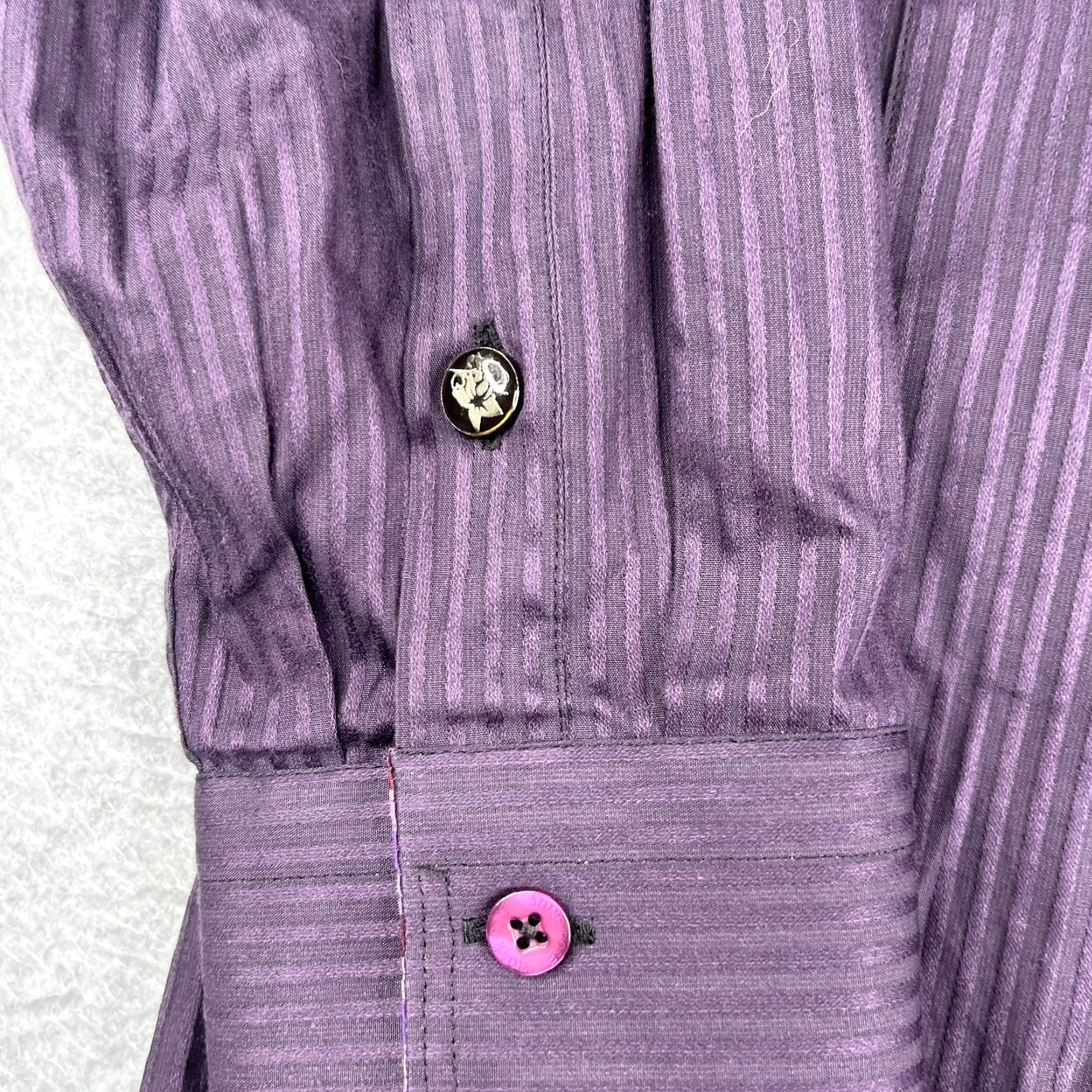 Vintage Stone Rose Black Rivet Collection Shirt M Purple Stiped Button Up Long Sleeve Size US M / EU 48-50 / 2 - 4 Thumbnail