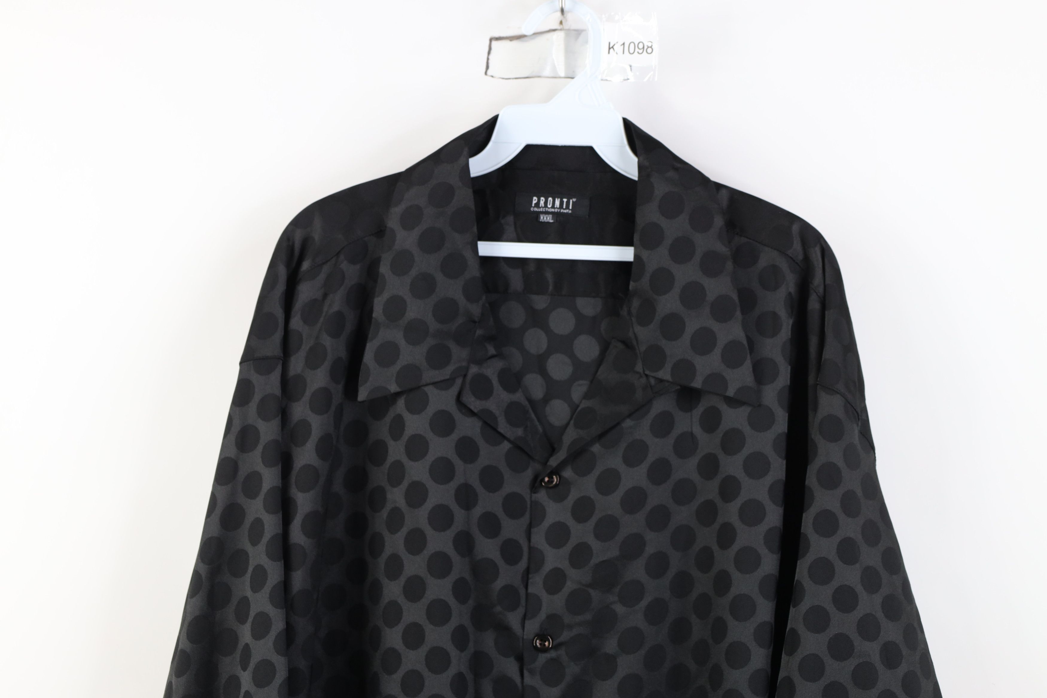 Vintage Vintage 90s Y2K Streetwear Polka Dot Button Shirt Black Size US XXL / EU 58 / 5 - 2 Thumbnail