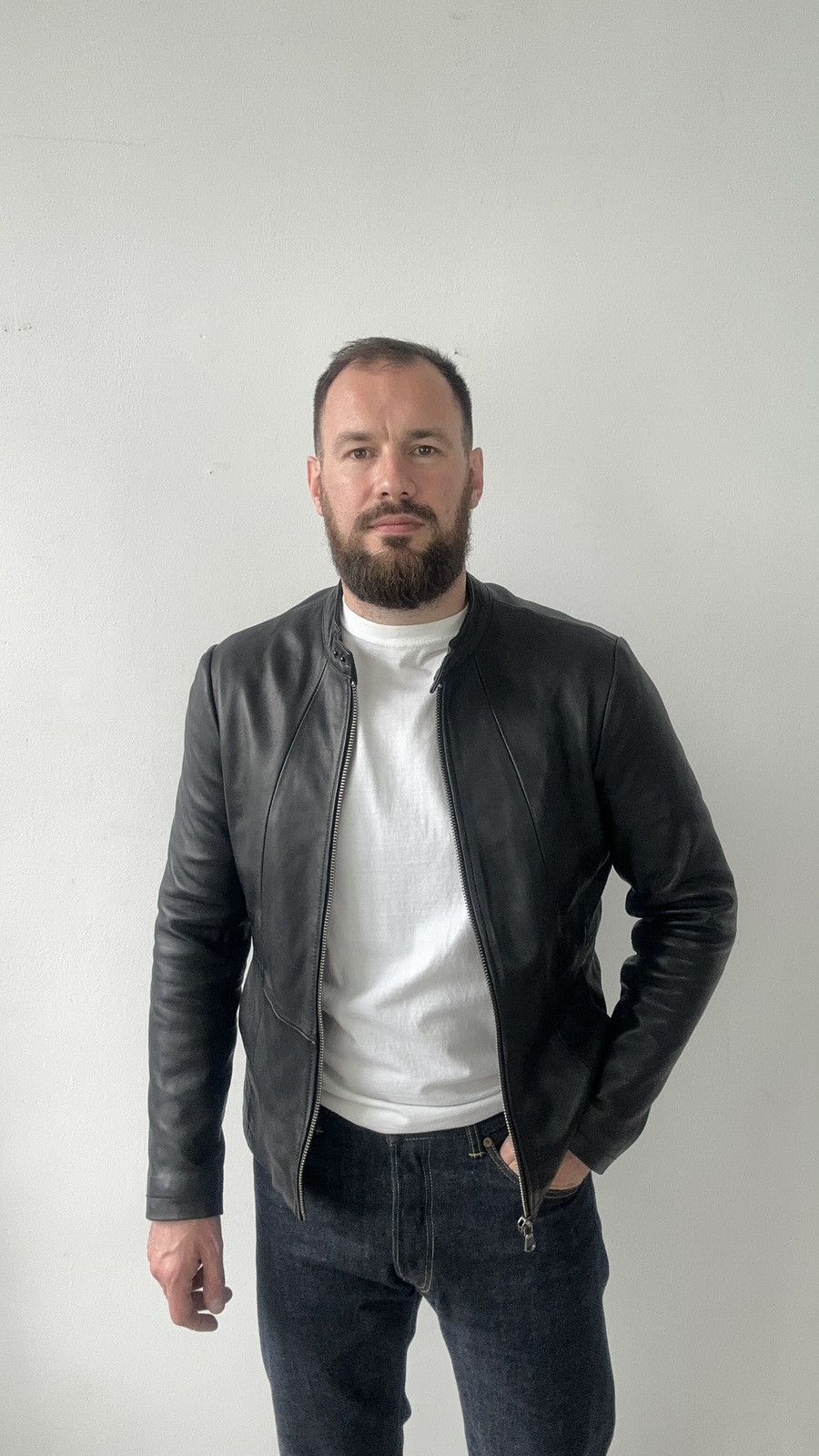 IKKS IKKS Lambskin Leather Jacket Cafe Racer Moto Biker Bomber L Size US L / EU 52-54 / 3 - 3 Thumbnail