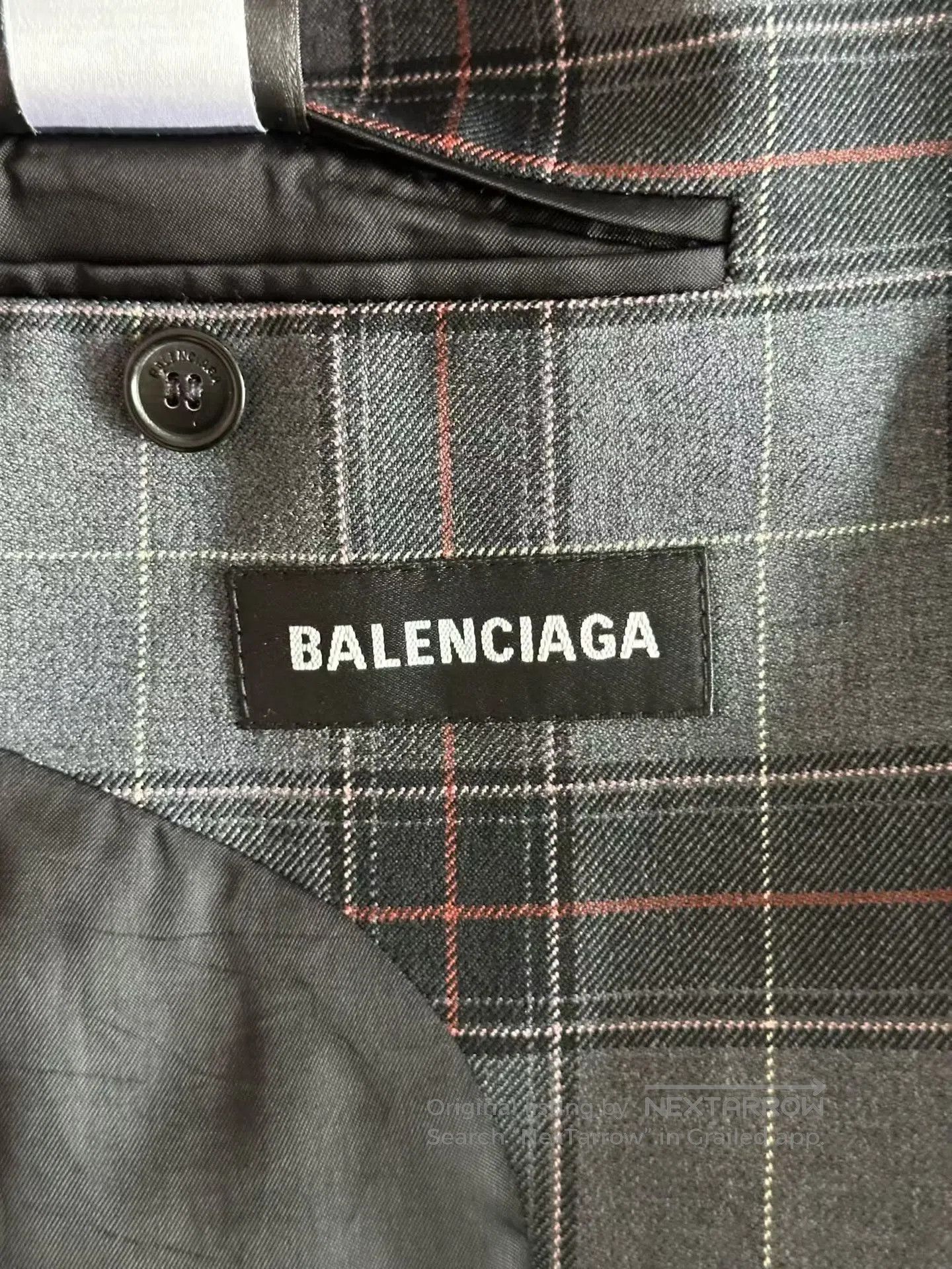 Balenciaga Balenciaga Check Sleeve Patch Blazer| Size 42S - 4 Thumbnail