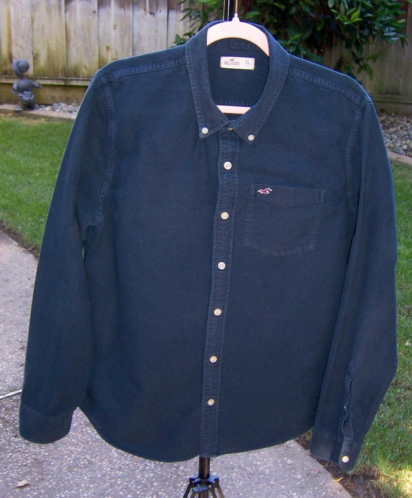 Hollister Hollister Long-Sleeve Cotton Button-Down Shirt -XL-Dark Navy Size US XL / EU 56 / 4 - 1 Thumbnail