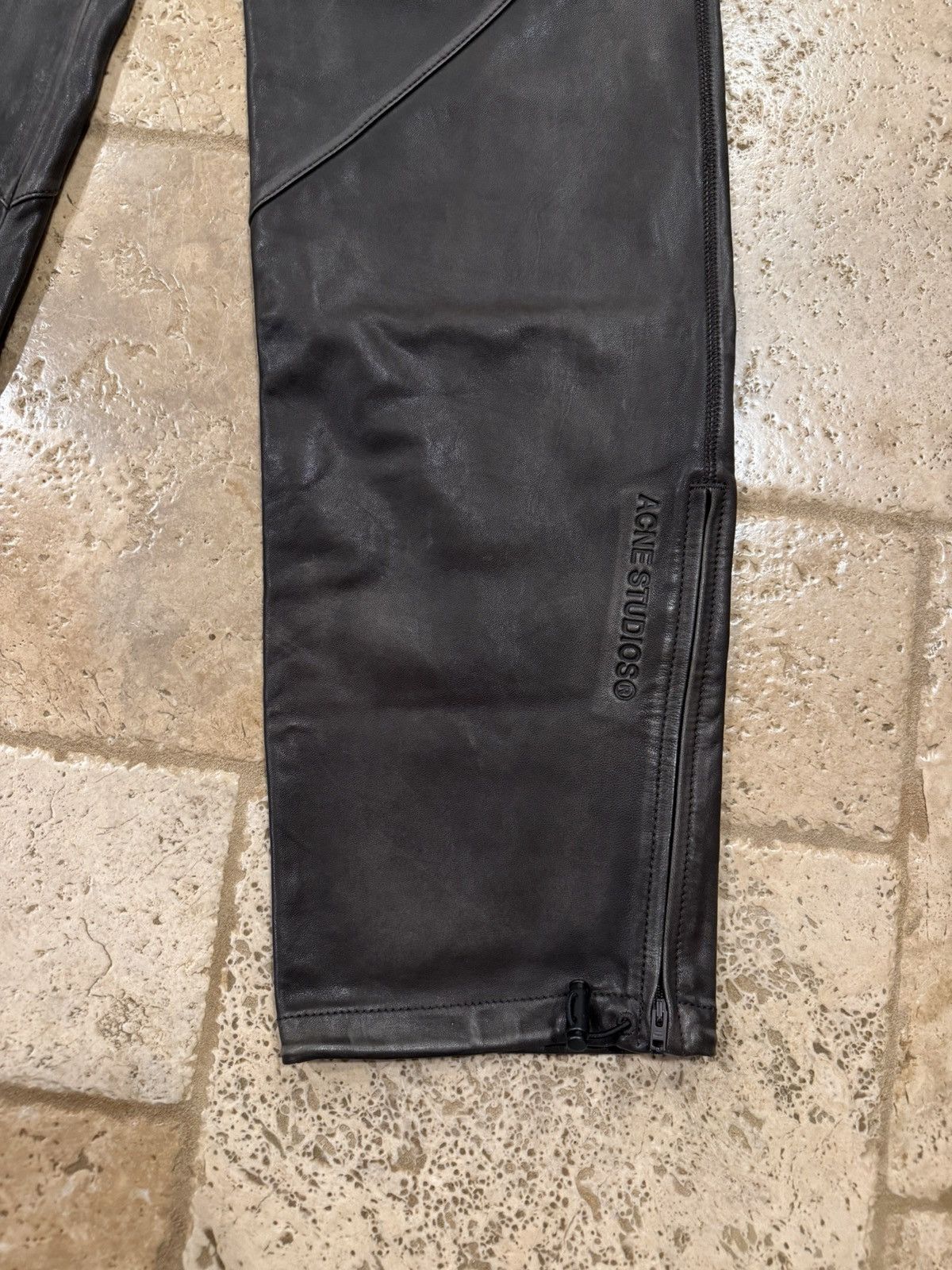 Acne Studios Acne Studios Leather Dark Brown Straight Leg Pants Size 32" / US 10 / IT 46 - 5 Thumbnail