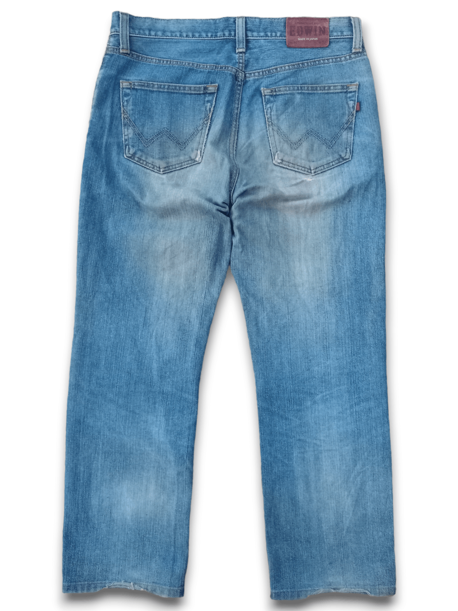 Edwin × Japanese Brand Vintage Edwin Japan Blue Wash Distressed Loose Jeans Size US 32 / EU 48 - 2 Thumbnail