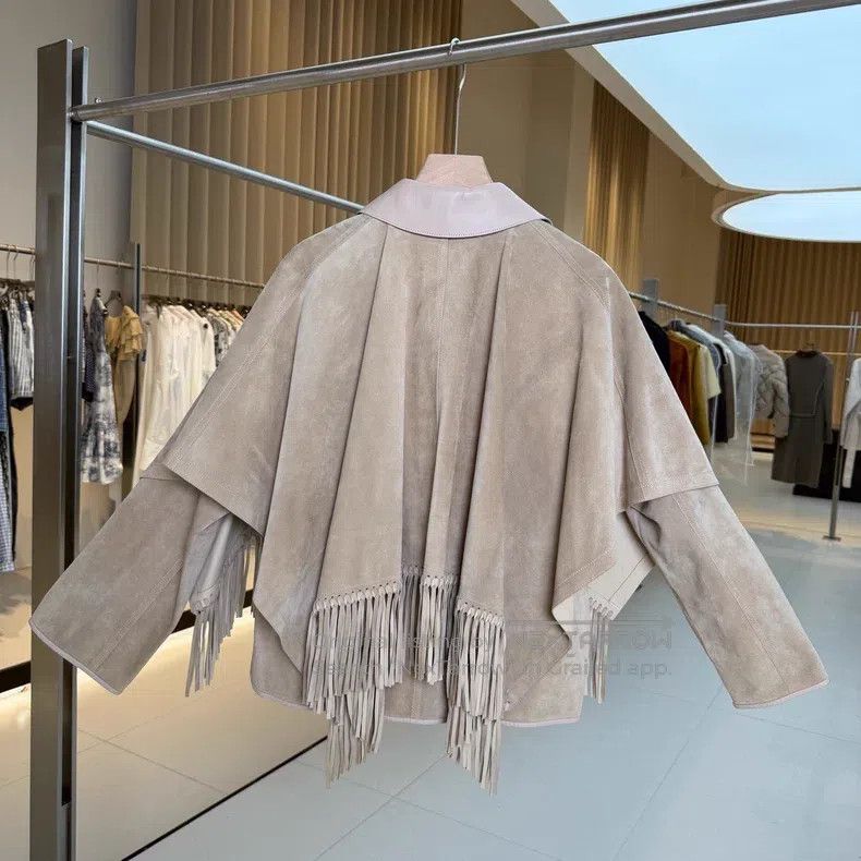 Hermes Hermes Mint Pink Sheepskin Fringe Cloak Jacket Size XXS / US 00 / IT 34 - 2 Thumbnail