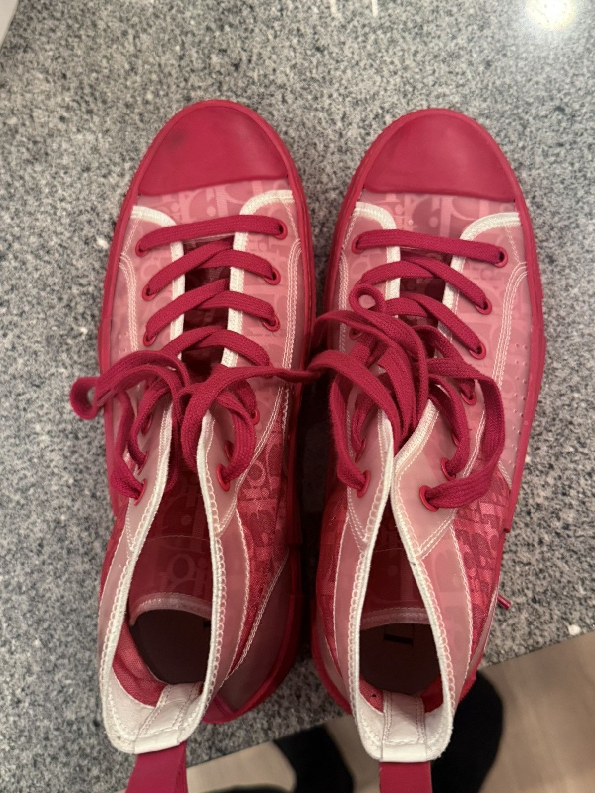 Dior B23 High Top Sneakers Red Dior Oblique Men’s EU 41 Red B23 High Top Dior Oblique Sneakers – THE-ECHELON main image 2