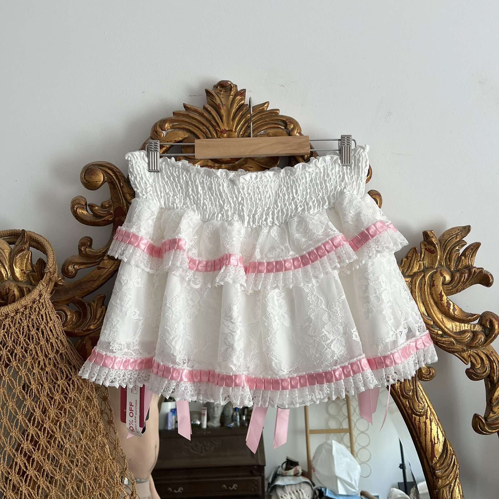 Japanese Brand Romwe schoolgirl plaid lace tie mini skirt Y2K Size 30" / US 8 / IT 44 - 2 Thumbnail