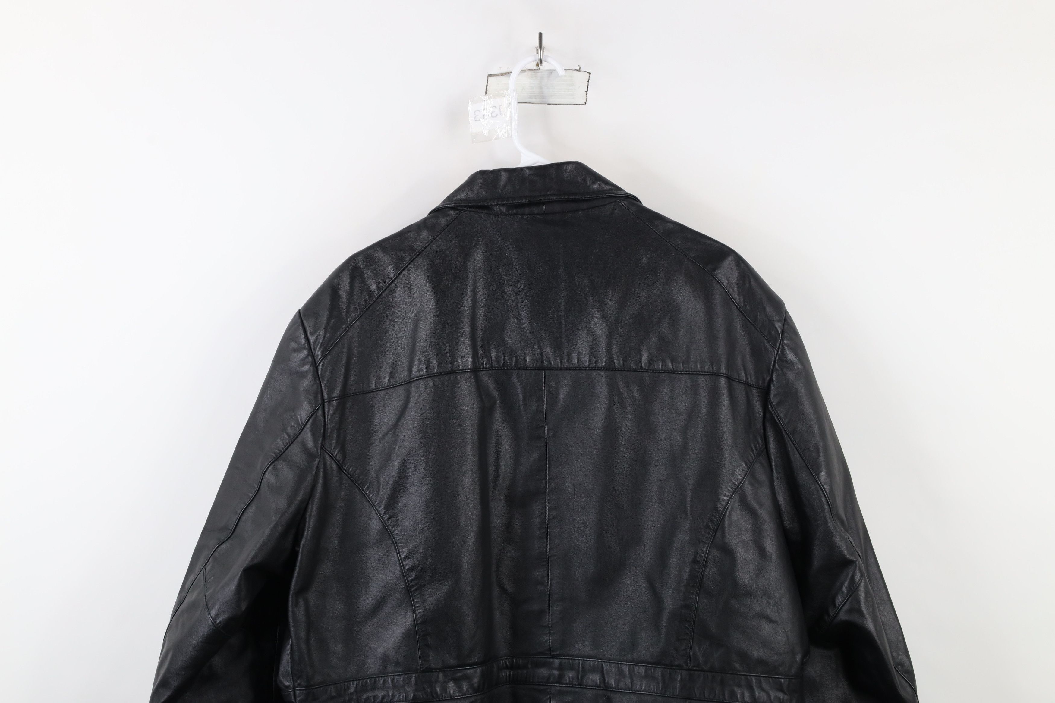 Vintage Vintage 70s Streetwear Leather Button Jacket Black Size US XXL / EU 58 / 5 - 15 Thumbnail