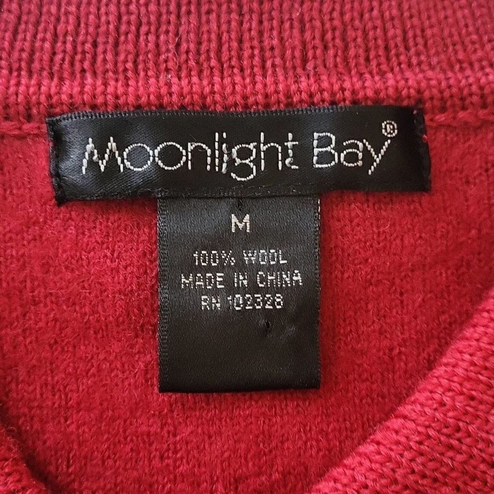 The Unbranded Brand Moonlight Bay Red Wool Jacket M Hand Embroidered Beaded Size M / US 6-8 / IT 42-44 - 7 Thumbnail