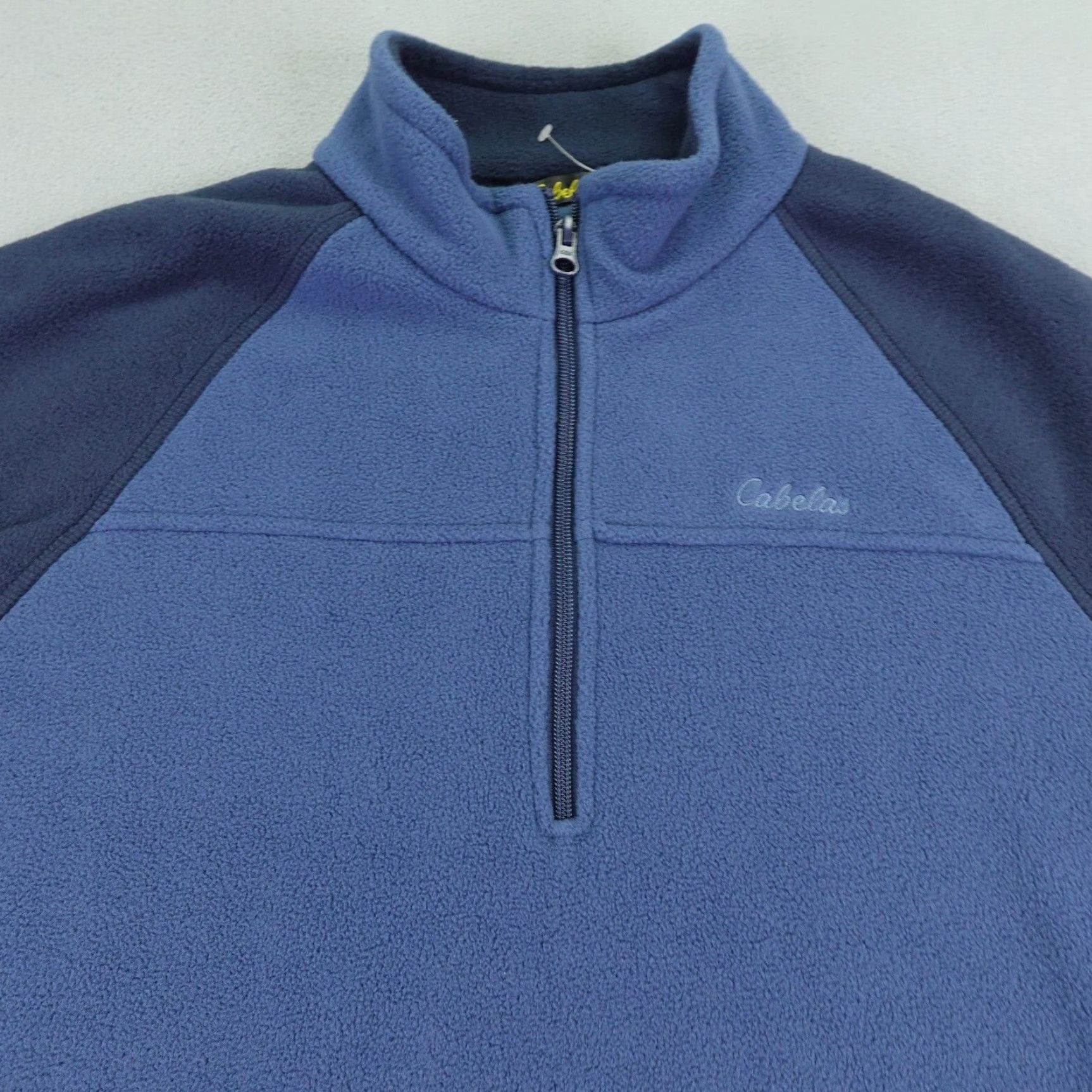 Vintage Cabelas Sweater Mens Large Blue Fleece Pullover 1/4 Zip Pullover Midlayer Raglan Size US L / EU 52-54 / 3 - 2 Thumbnail