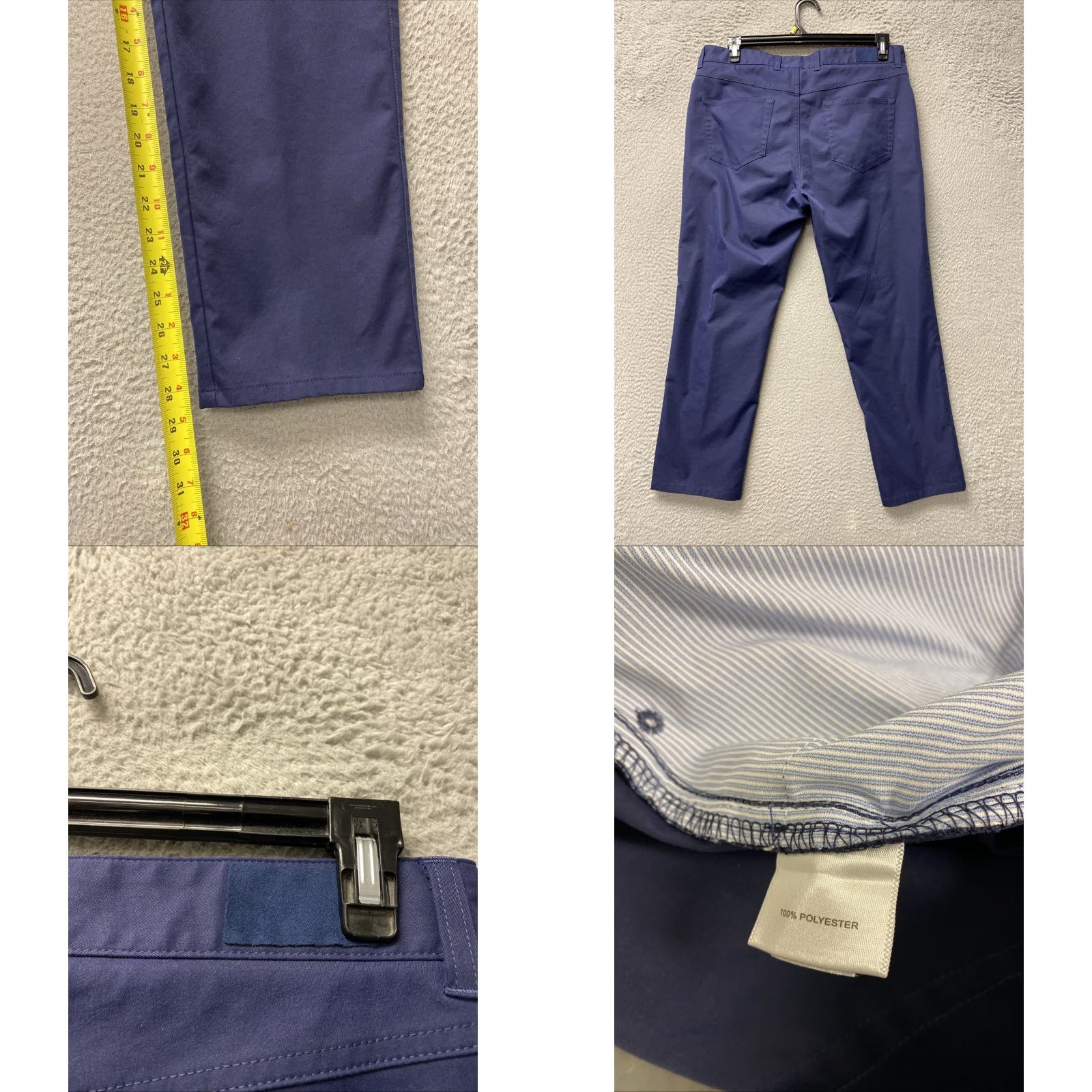Peter Millar PETER MILLAR Mens Golf Pants 5-Pocket Signature Sateen Navy 35 x 30 Mens, Regular, 5-Pocket, Navy, Golf Pants Size US 38 / EU 54 - 8 Thumbnail