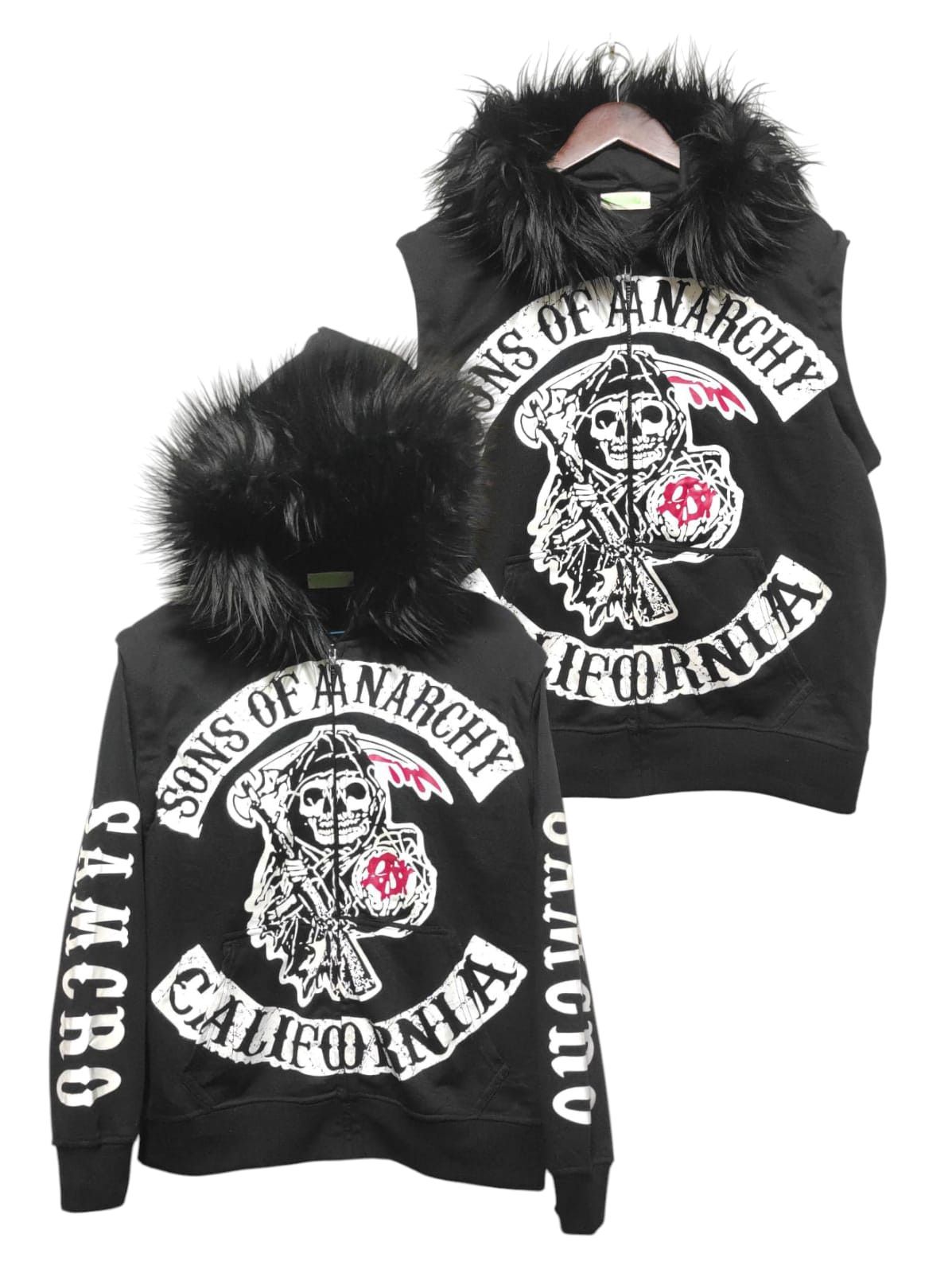 Japanese Brand Sons of A Anarchy California zip fur hoodie vest Size US S / EU 44-46 / 1 - 2 Thumbnail