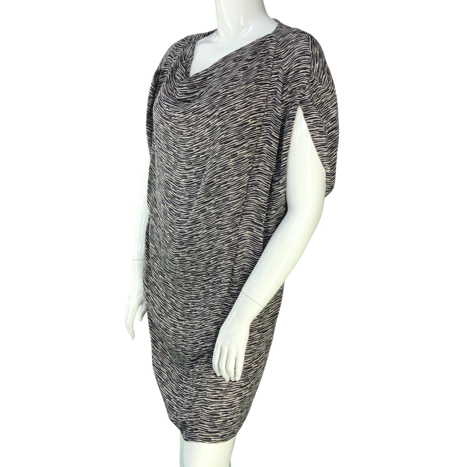 Nicole Farhi Nicole Farhi Size 12 Dress Shift Silk Drape Neck POCKETS Size XL / US 12-14 / IT 48-50 - 4 Thumbnail