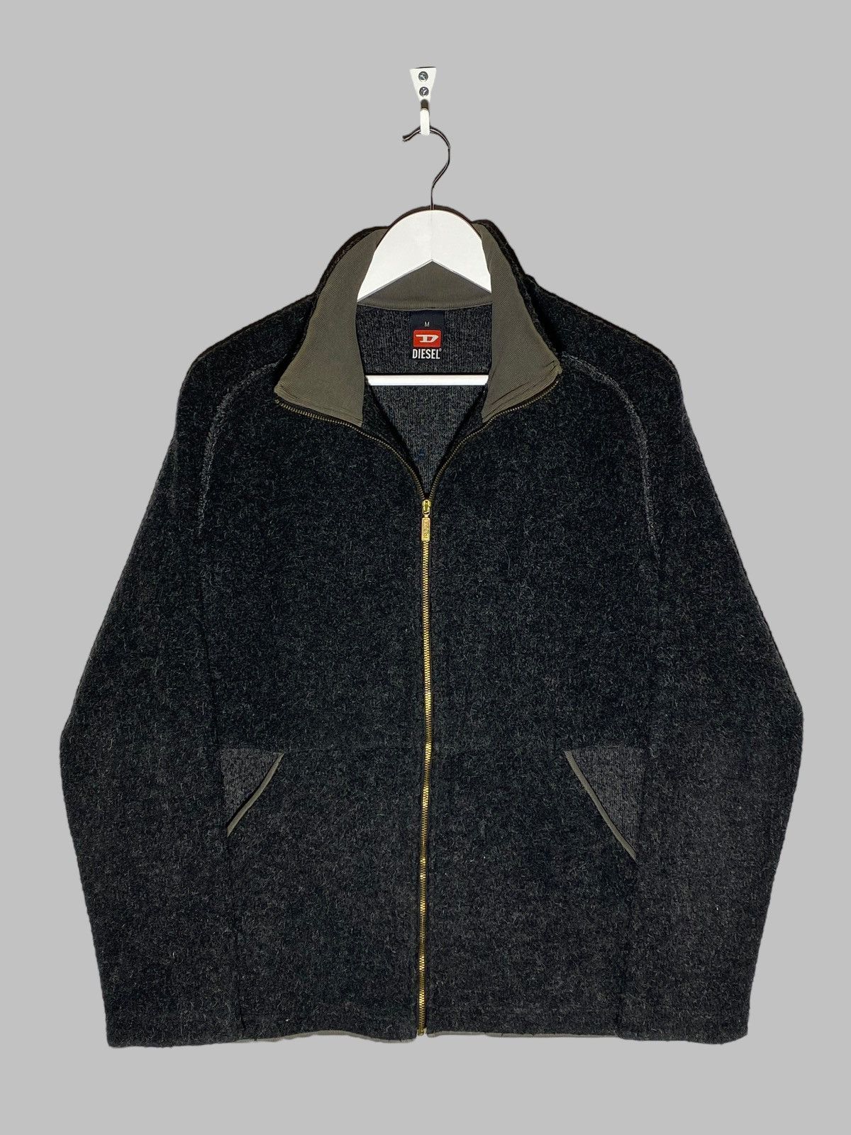 Diesel 🔥 00s DIESEL FULL ZIP WOOL SWEATER GRUNGE AVANT GARDE VIBES Size US M / EU 48-50 / 2 - 3 Thumbnail