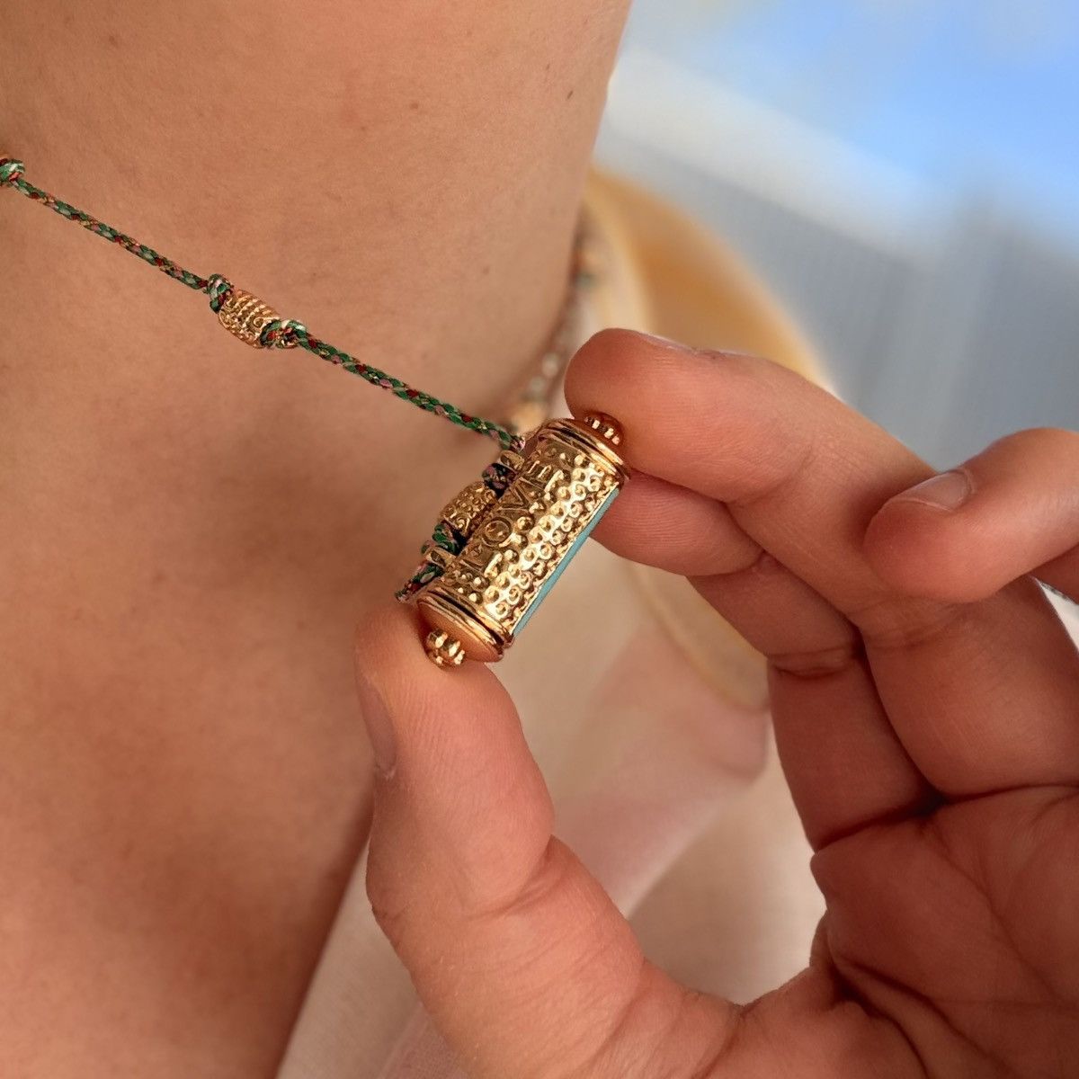 Other Evil Eye Enamel Pendant Necklace – Gold Tone & Green Size ONE SIZE - 4 Thumbnail