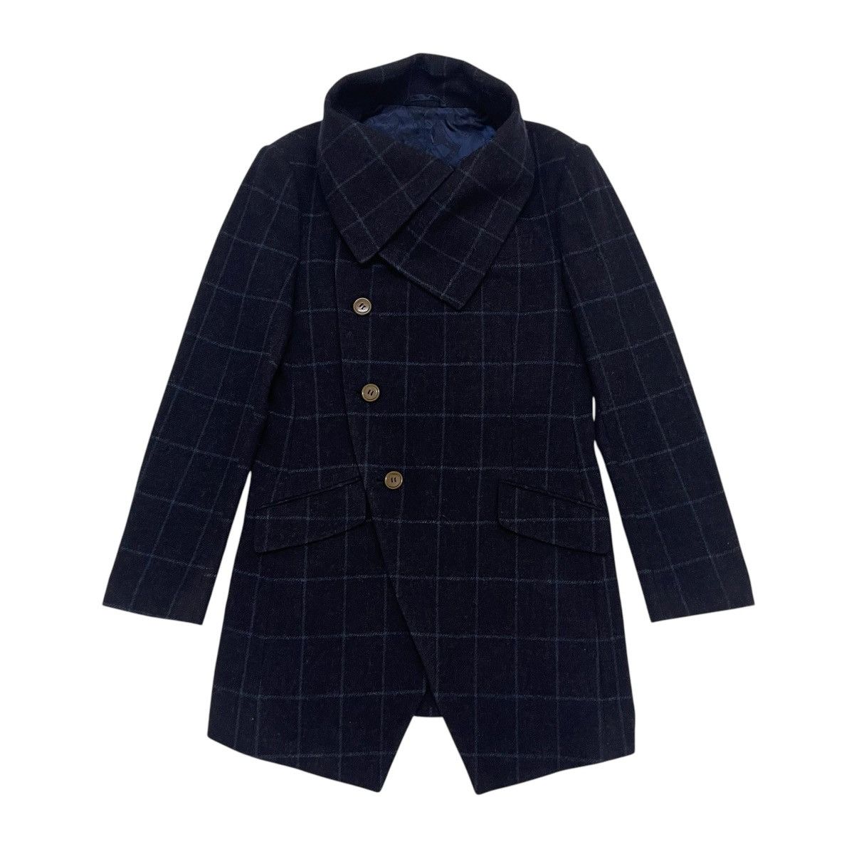 Vivienne Westwood 🔥Vivienne Westwood Man Plaids Mint Collar Wool Coat Size US S / EU 44-46 / 1 - 2 Thumbnail