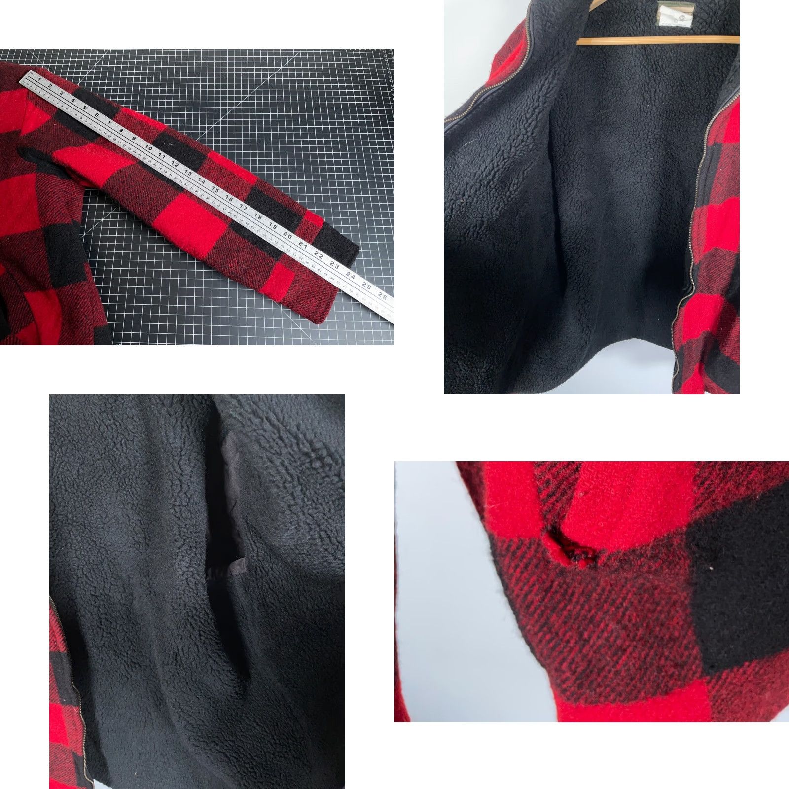 SafTbak VINTAGE SafTbak Wool Sherpa Lined Jacket Mens Large Red Buffalo Plaid Hunting USA Jacket Size US L / EU 52-54 / 3 - 8 Thumbnail