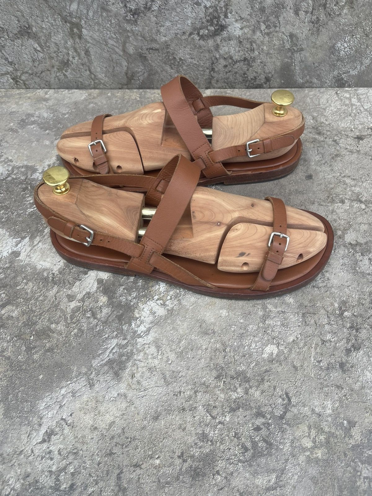 Hermes 🟤 Brown strappy sandals Size US 9 / EU 42 - 1 Thumbnail