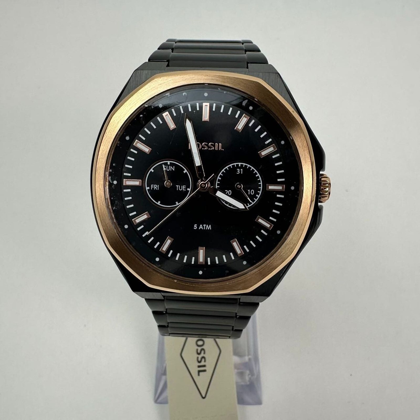 Fossil Fossil His Her Multifunction Black Rose gold Day Date Watch Size ONE SIZE - 6 Thumbnail