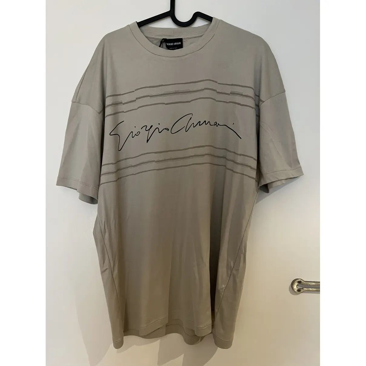 Giorgio Armani GIORGIO ARMANI Cursive brand-print cotton T-shirt Size US XXL / EU 58 / 5 - 4 Thumbnail