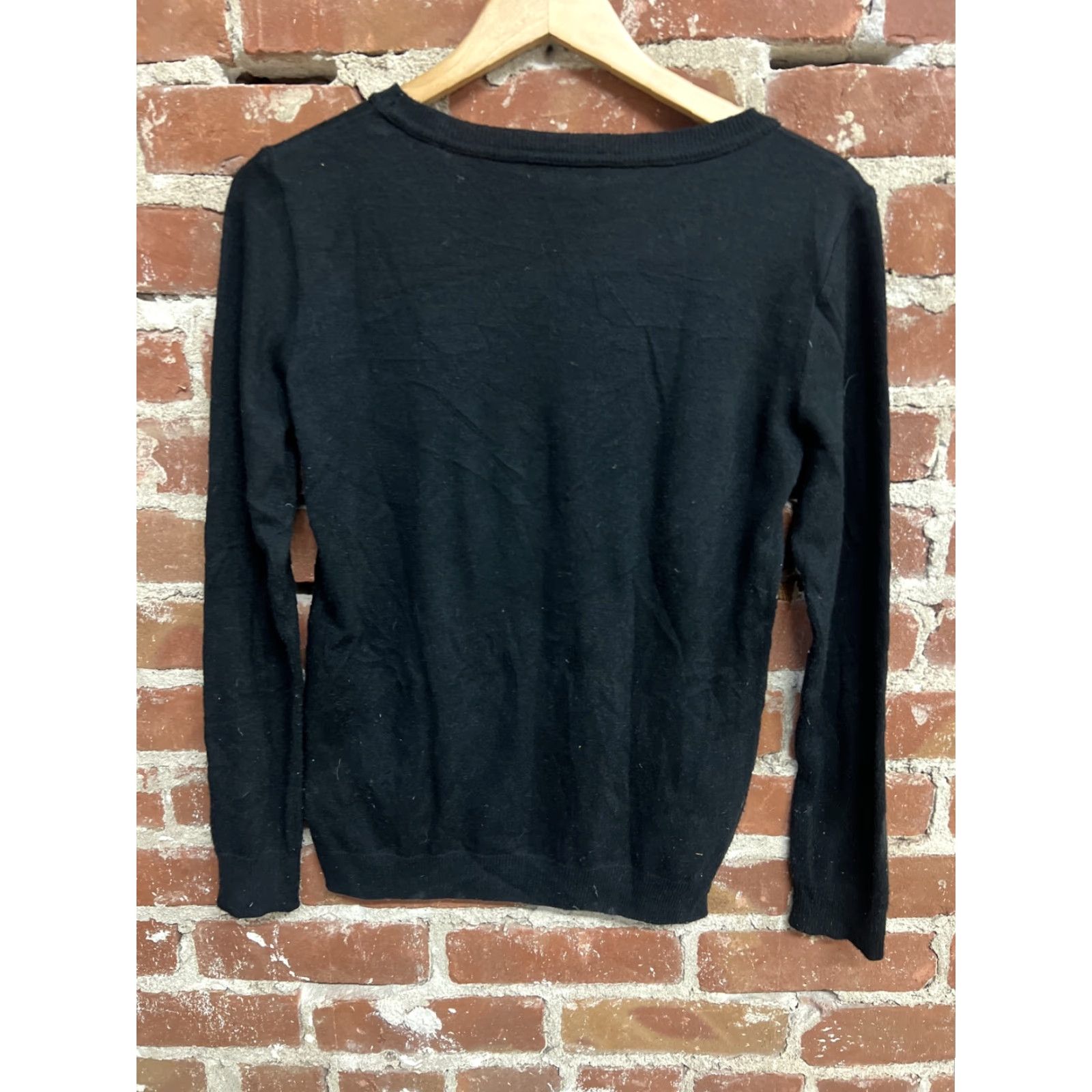 Asos ASOS Sweater Womens 4 Black Crew Neck Long Sleeve Pullover 4 Regular Cotton Knit Panda Bear Pattern Ladies Size S / US 4 / IT 40 - 3 Thumbnail