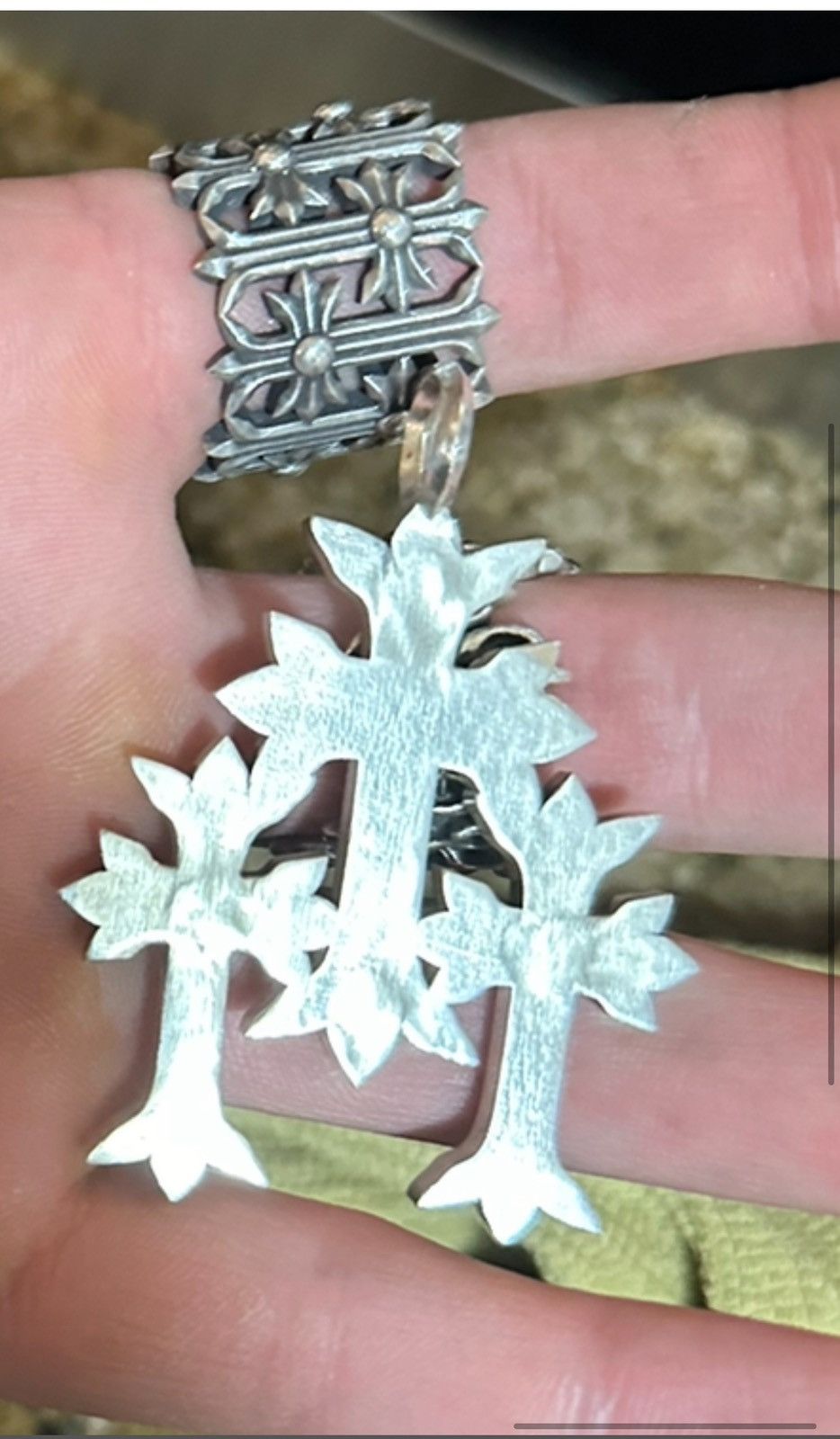 Sterling Silver Sterling Silver Triple Cross Pendant Size ONE SIZE - 4 Thumbnail