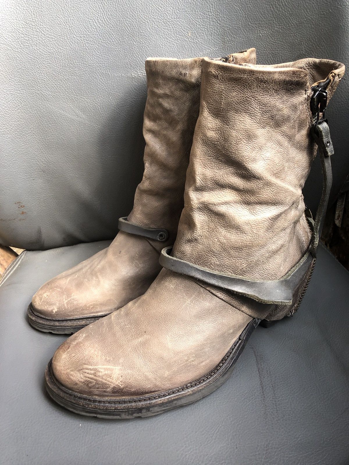 A.S.98 A.S 98 Grey Calf Skin Leather Women’s Boots Size 39 Size US 8.5 / IT 38.5 - 3 Thumbnail