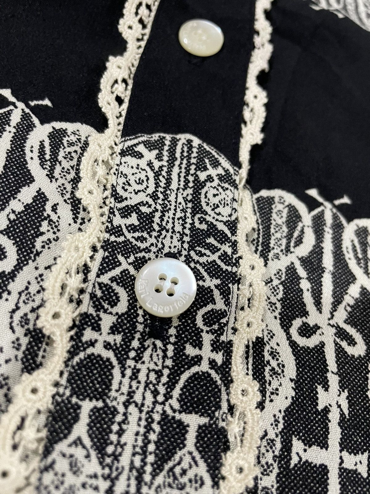 Karl Lagerfeld × Vintage Karl Lagerfeld Rayon Crepe Shirts Size M / US 6-8 / IT 42-44 - 14 Thumbnail