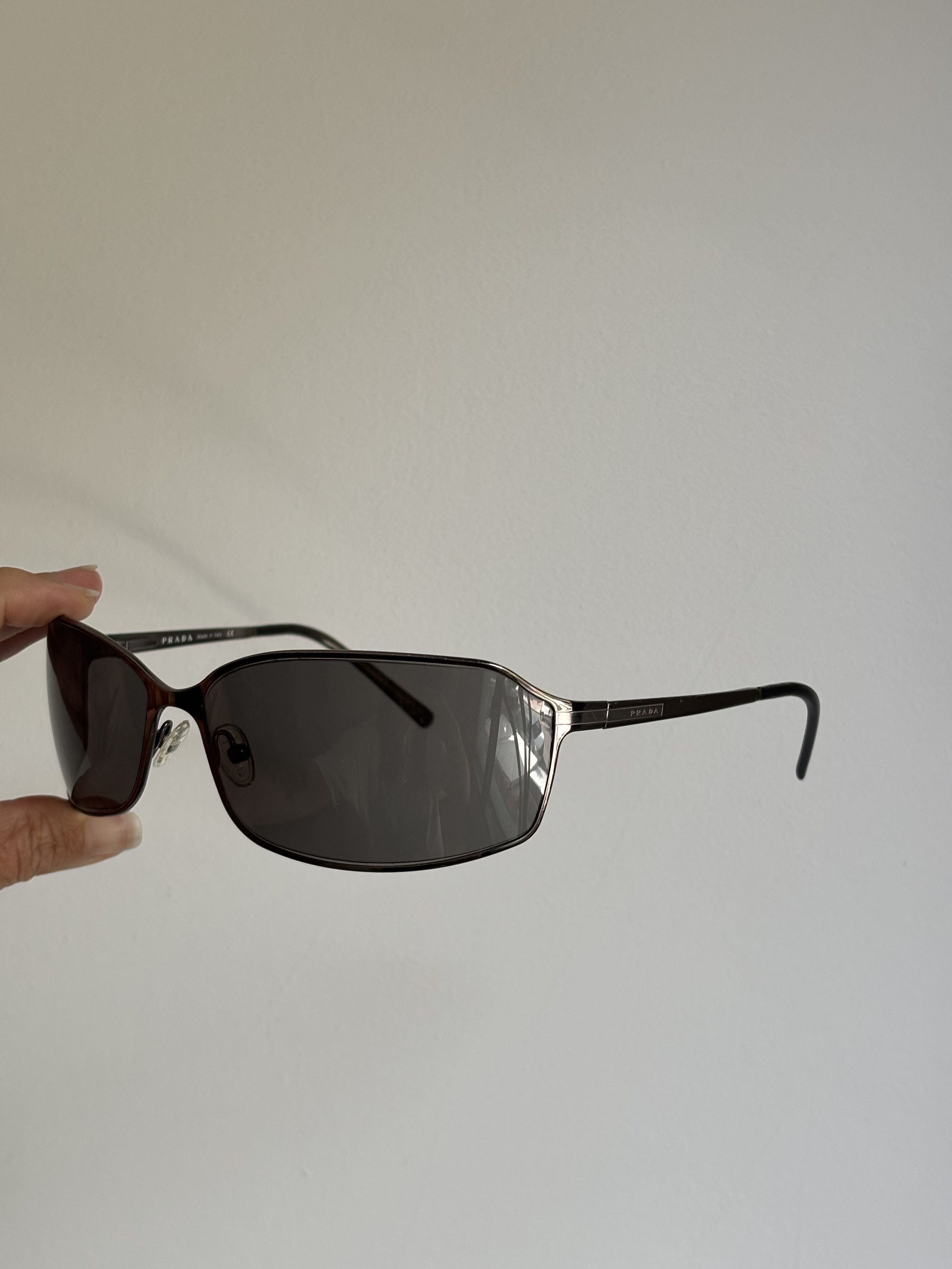 Prada PRADA Sunglasses Rectangle Wrap Shield Symbole RI926 Size ONE SIZE - 3 Thumbnail