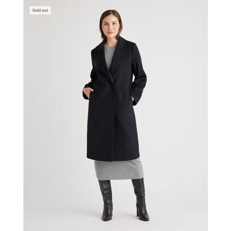 Quince Quince Italian Wool Classic Single Breasted Coat Large NWT Size L / US 10 / IT 46 - 3 Thumbnail