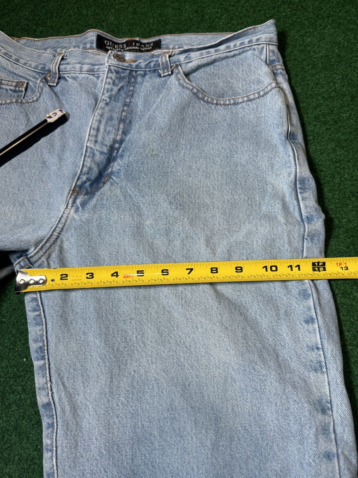 Guess × Vintage Y2k Guess Denim Light Wash Straight Leg Regular Fit Jeans Size US 34 / EU 50 - 11 Thumbnail